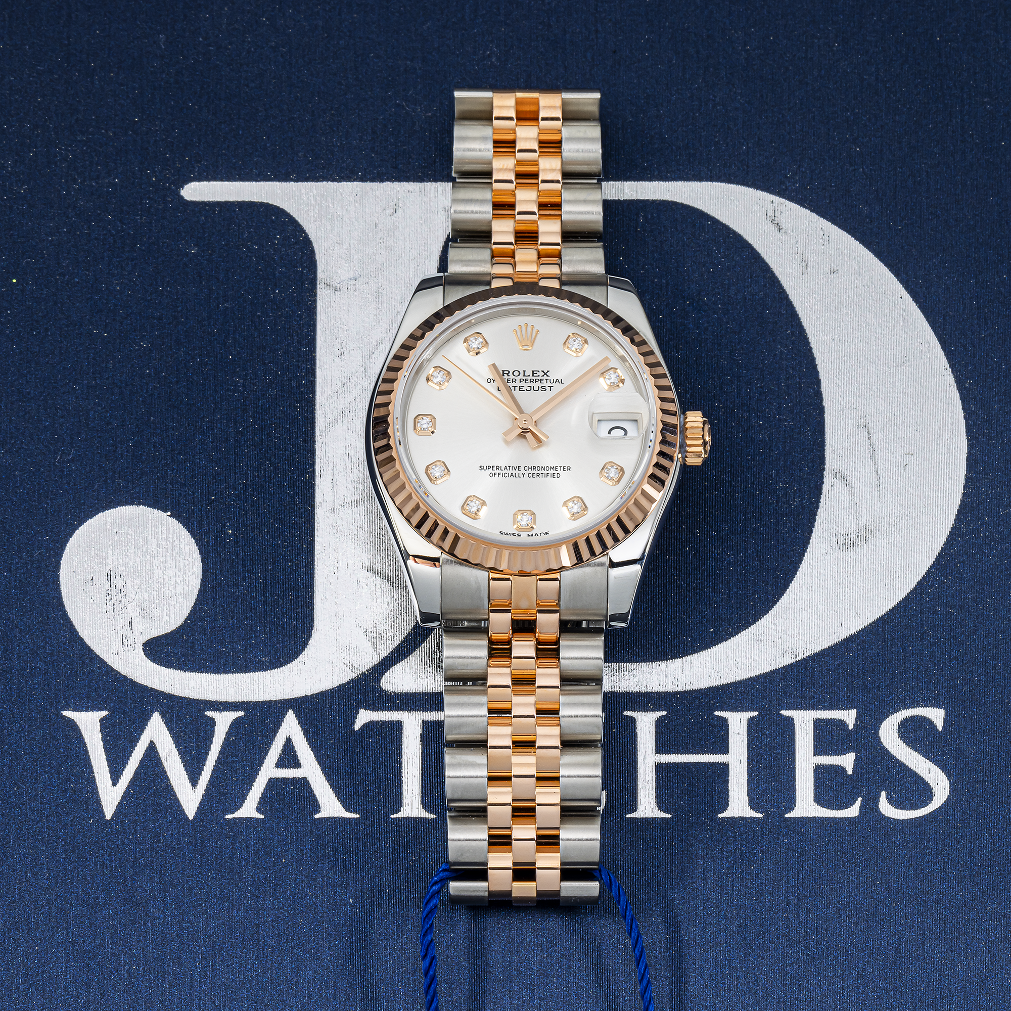 Rolex Datejust 178271 31mm – White Mother of Pearl Diamond Dial, Two-Tone Rose Gold