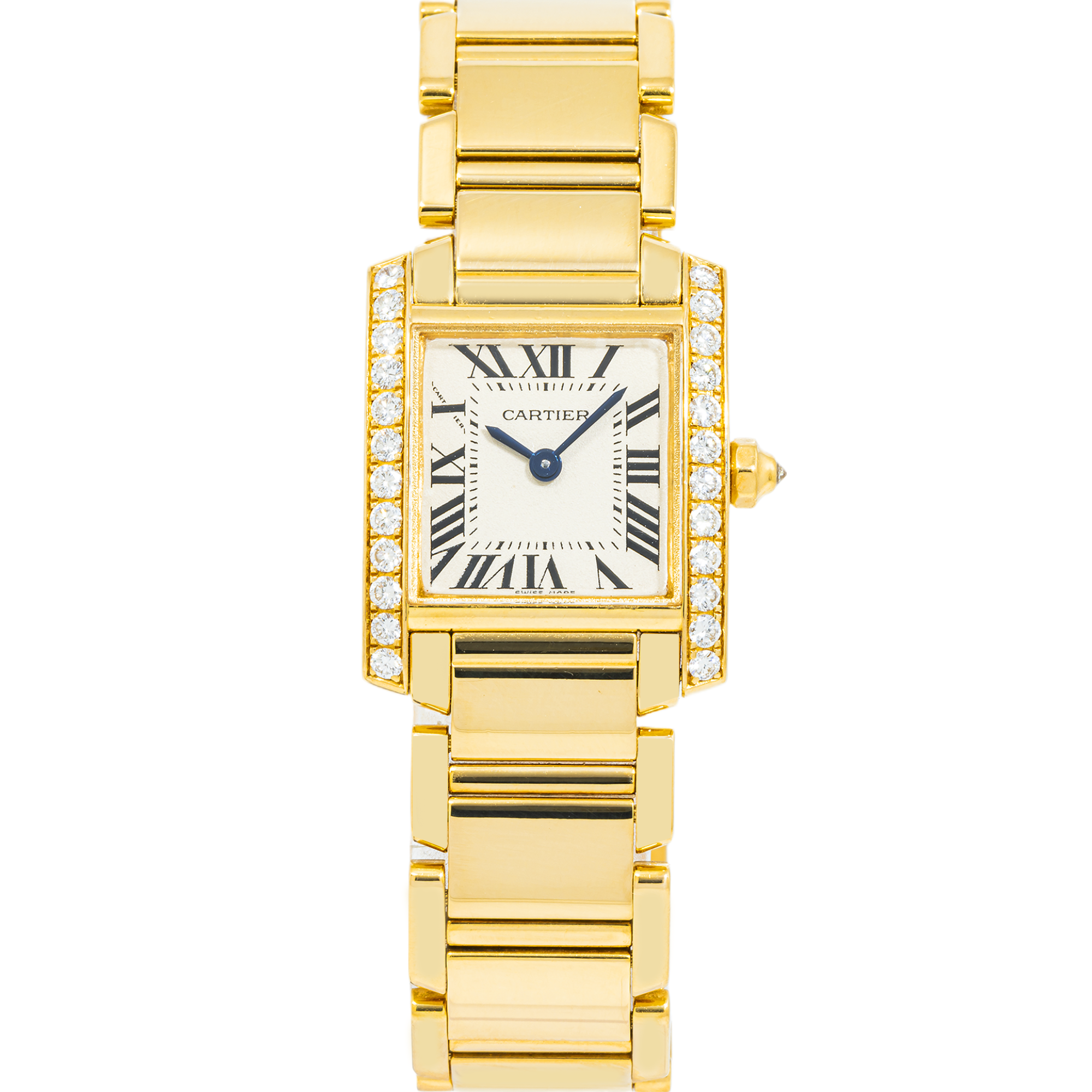 Cartier Tank Francaise WE1001R8 Diamond 18k Yellow Gold Ladies Watch