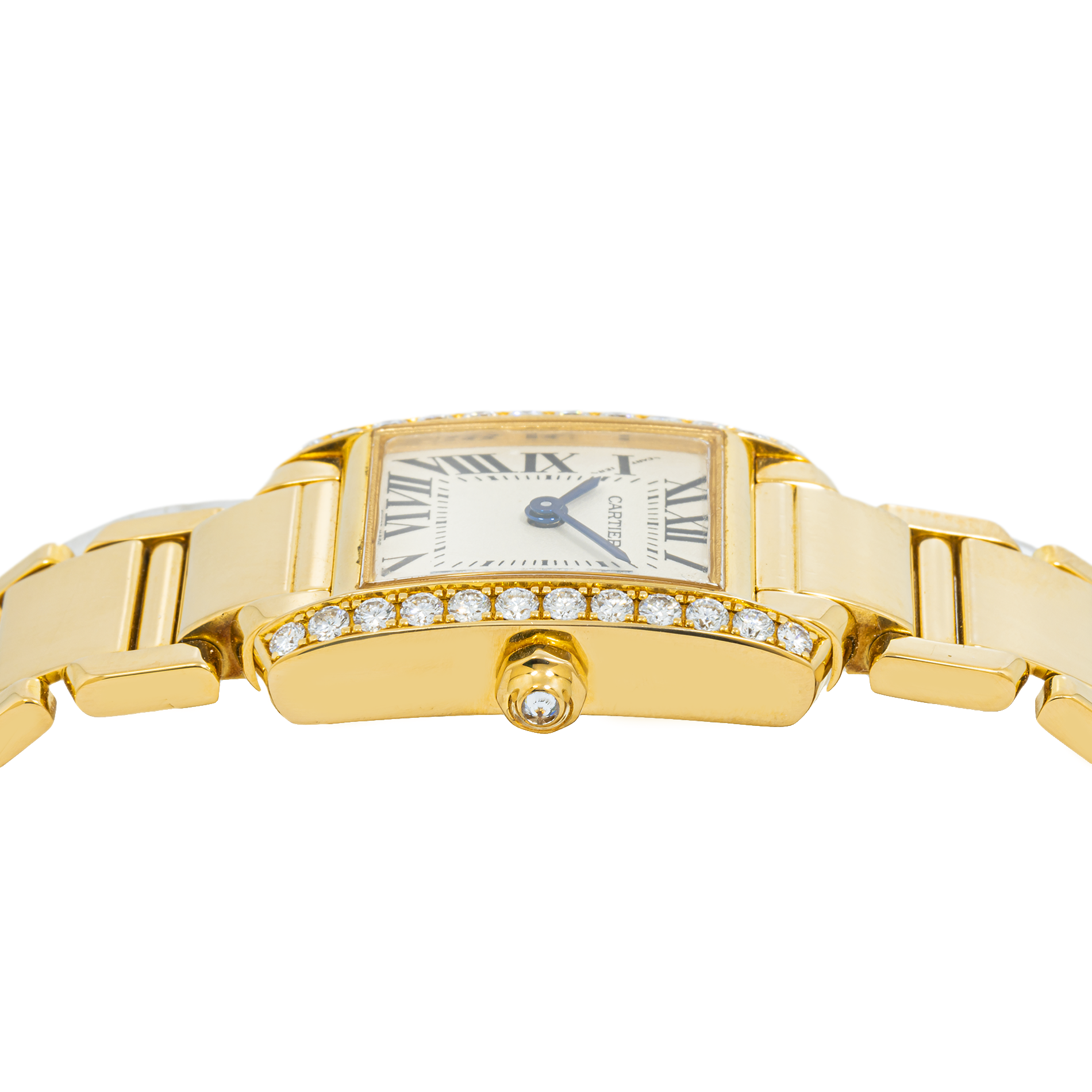 Cartier Tank Francaise WE1001R8 Diamond 18k Yellow Gold Ladies Watch