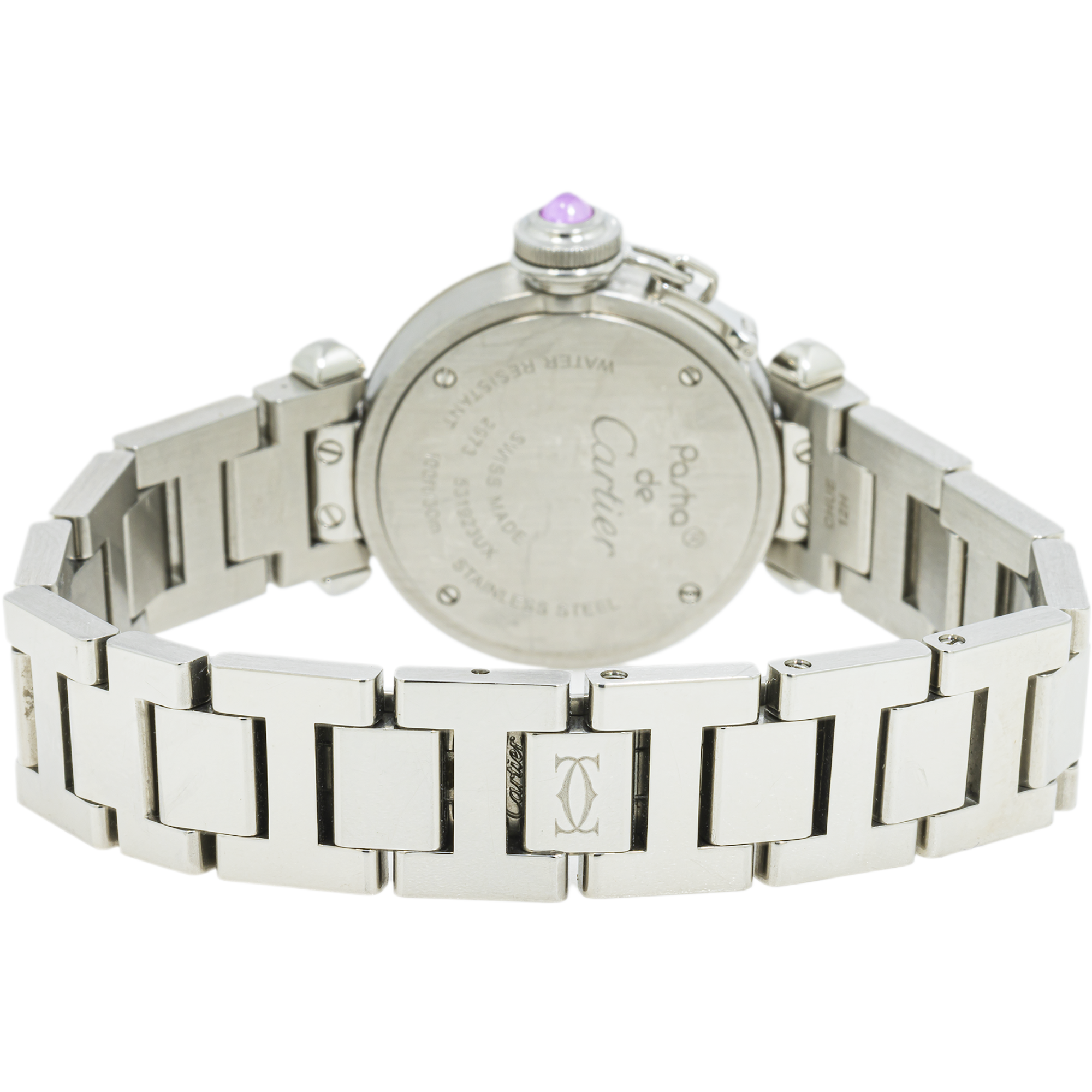 Cartier Pasha W3140008 with Pink Dial with Blue Hands