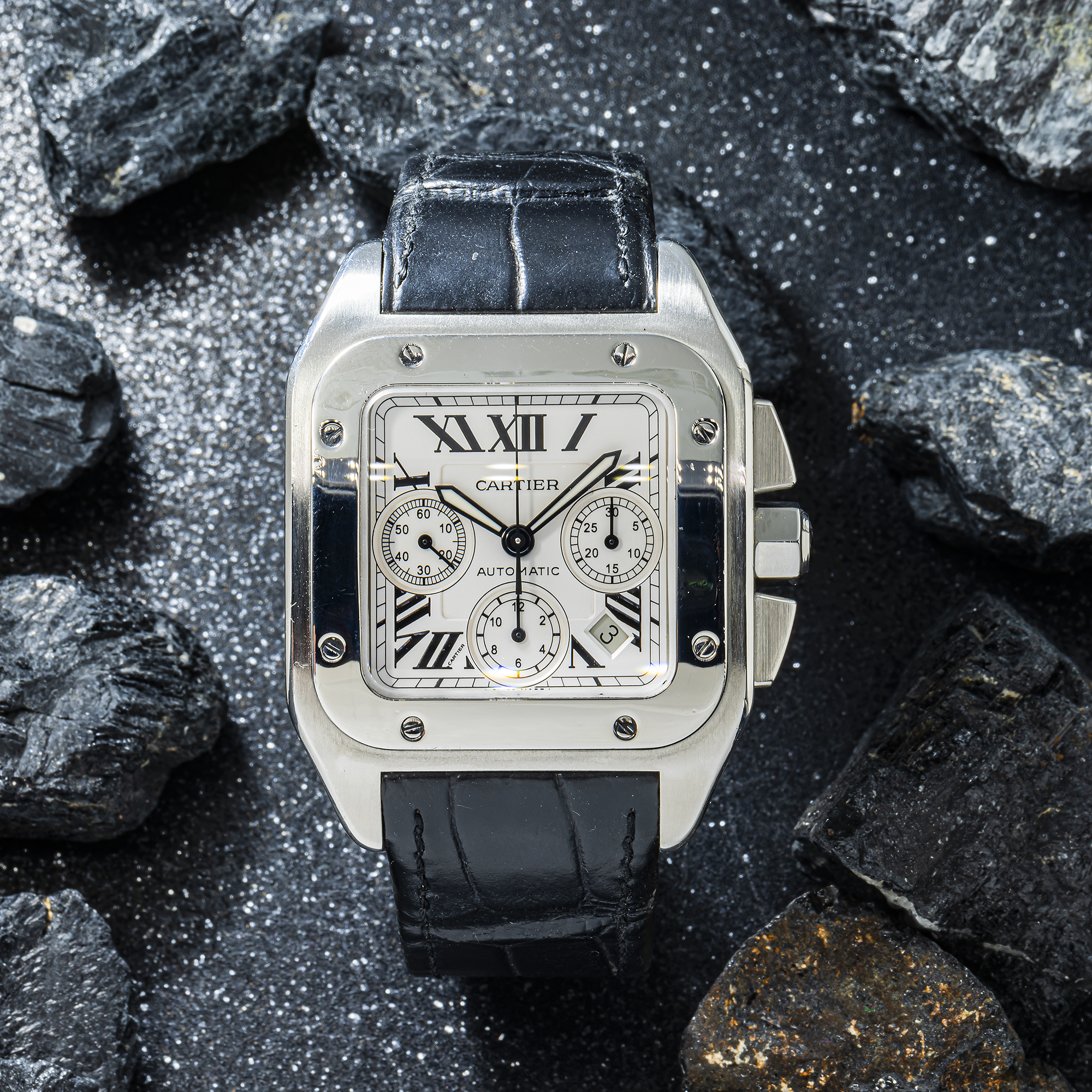 Cartier Santos Galbée W20090X8 with Leather Strap