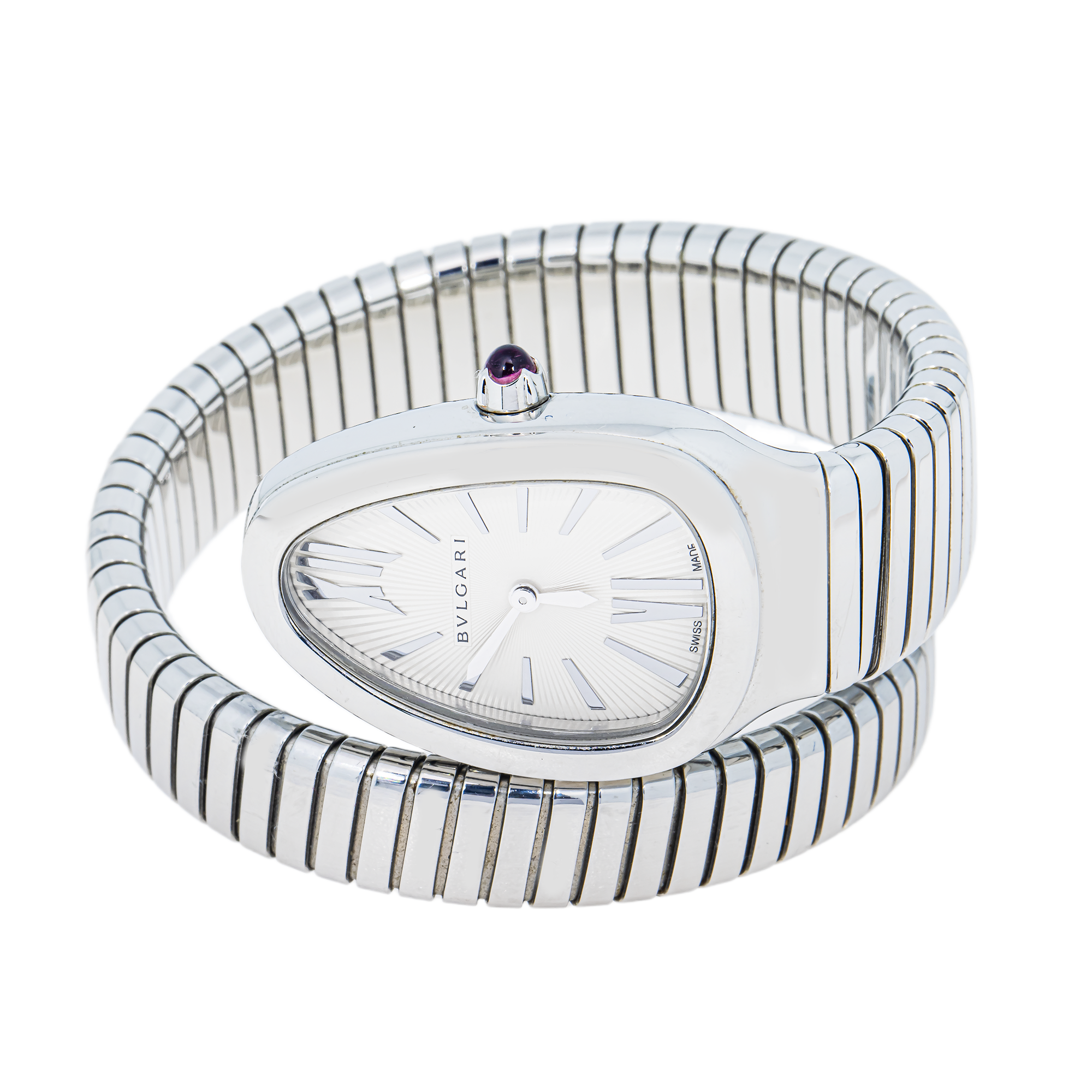 Bvlgari Serpenti Tubogas Stainless Steel Silver Dial 35mm Watch – 101817