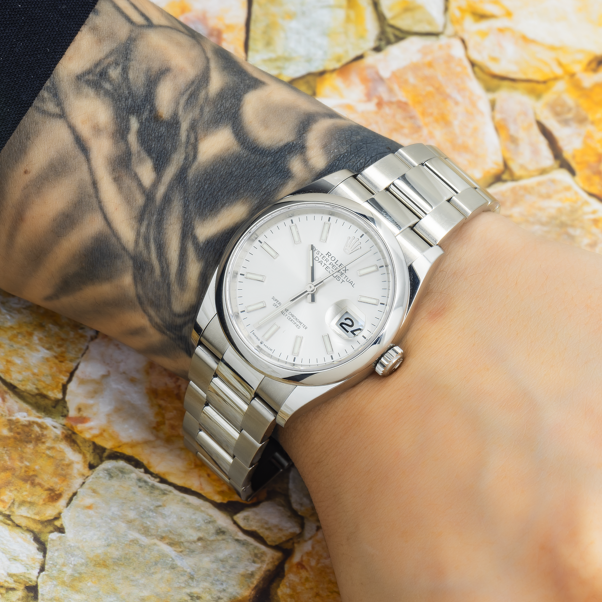 Rolex 36mm Oyster Perpetual 126200 with Silver Dial
