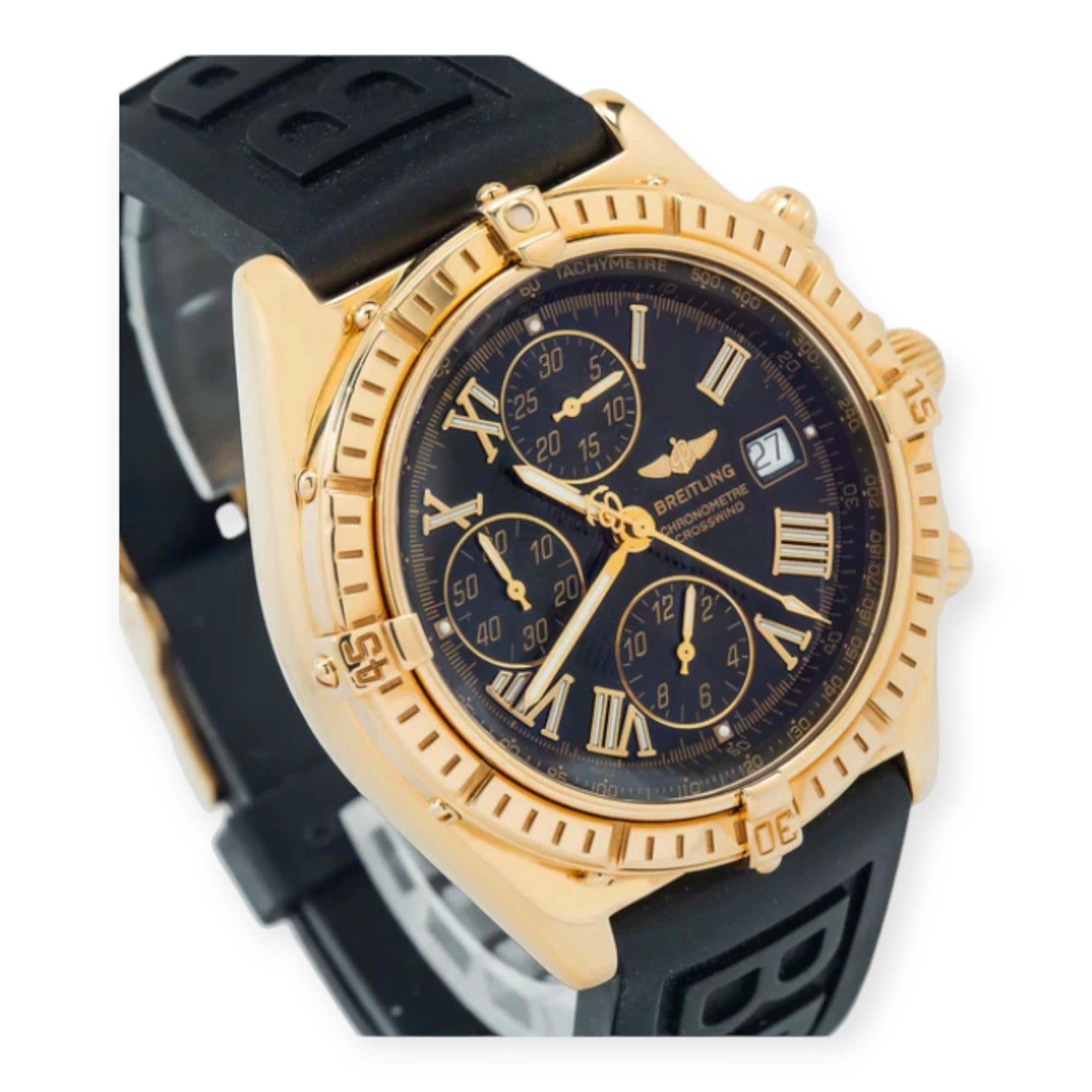 Breitling Windrider Crosswind K13055 18K Yellow Gold Watch