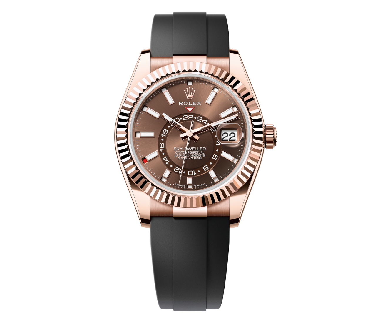Rolex Sky-Dweller – Everose Gold Chocolate Dial on Oysterflex Ref. 336235-Rolex-JD Watches NY