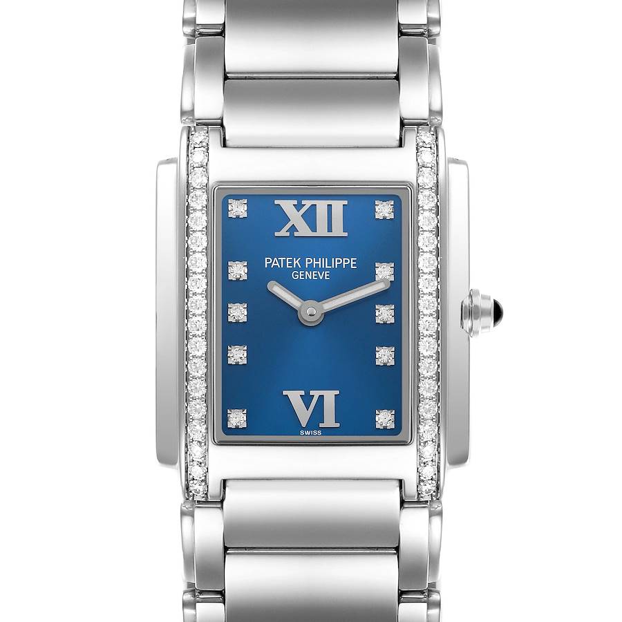 Patek Philippe 4910 Twenty-4 Blue Dial Steel Diamond Ladies Watch