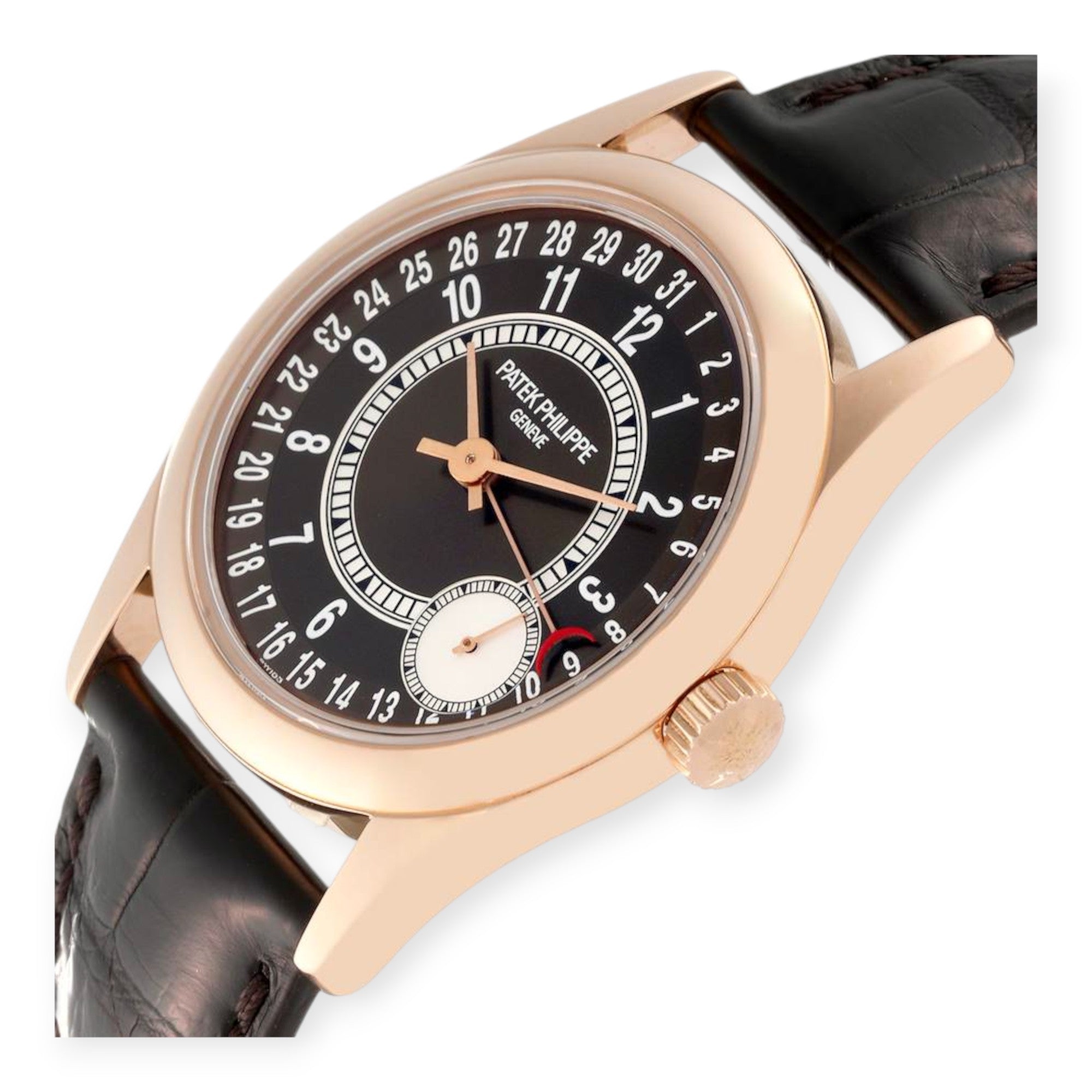 Patek Philippe Calatrava 6000R Rose Gold Brown Dial Mens Watch