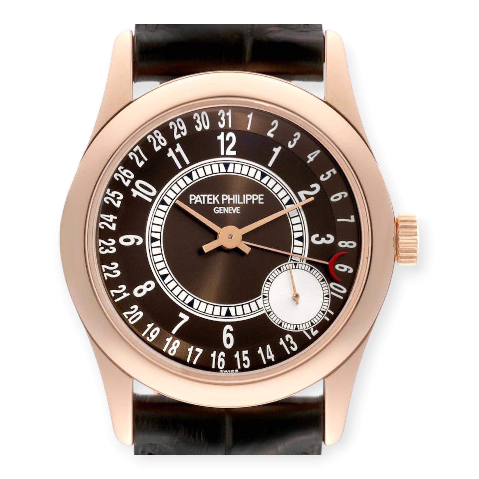 Patek Philippe Calatrava 6000R Rose Gold Brown Dial Mens Watch