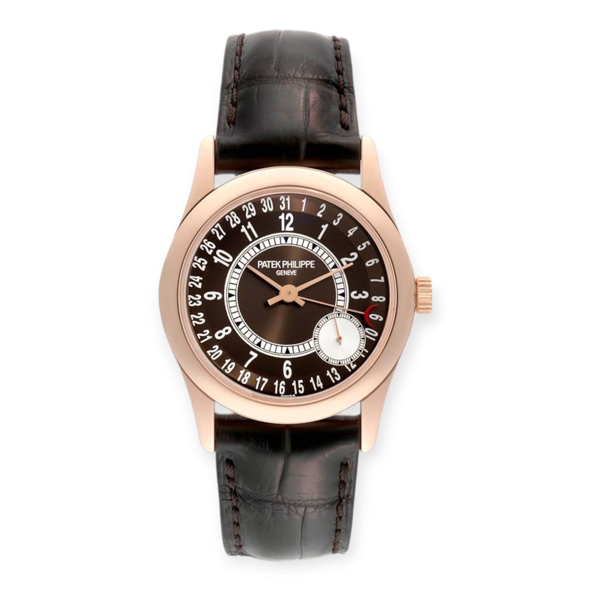 Patek Philippe Calatrava 6000R Rose Gold Brown Dial Mens Watch