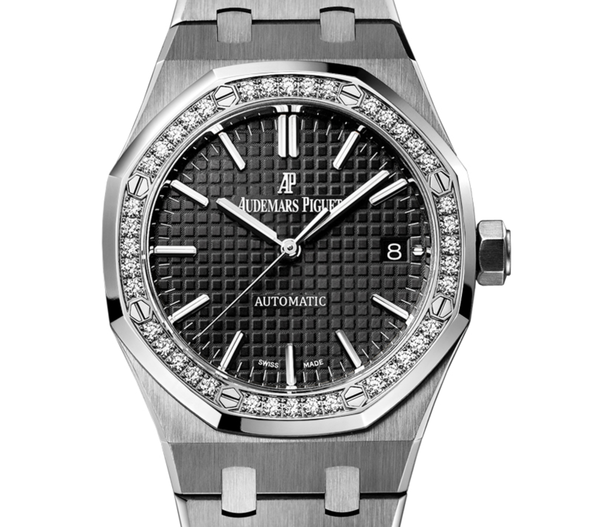 Audemars Piguet Royal Oak 37mm – Stainless Steel – Diamond Bezel – Black Tapisserie Dial – Automatic Caliber 3120 – Ref. 15451ST.ZZ.1256ST.01 (2017 to 2020)