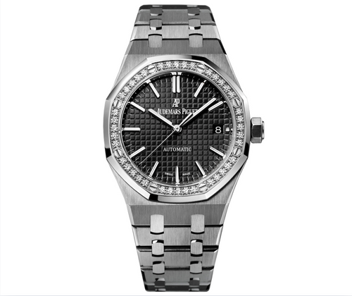 Audemars Piguet Royal Oak 37mm – Stainless Steel – Diamond Bezel – Black Tapisserie Dial – Automatic Caliber 3120 – Ref. 15451ST.ZZ.1256ST.01 (2017 to 2020)