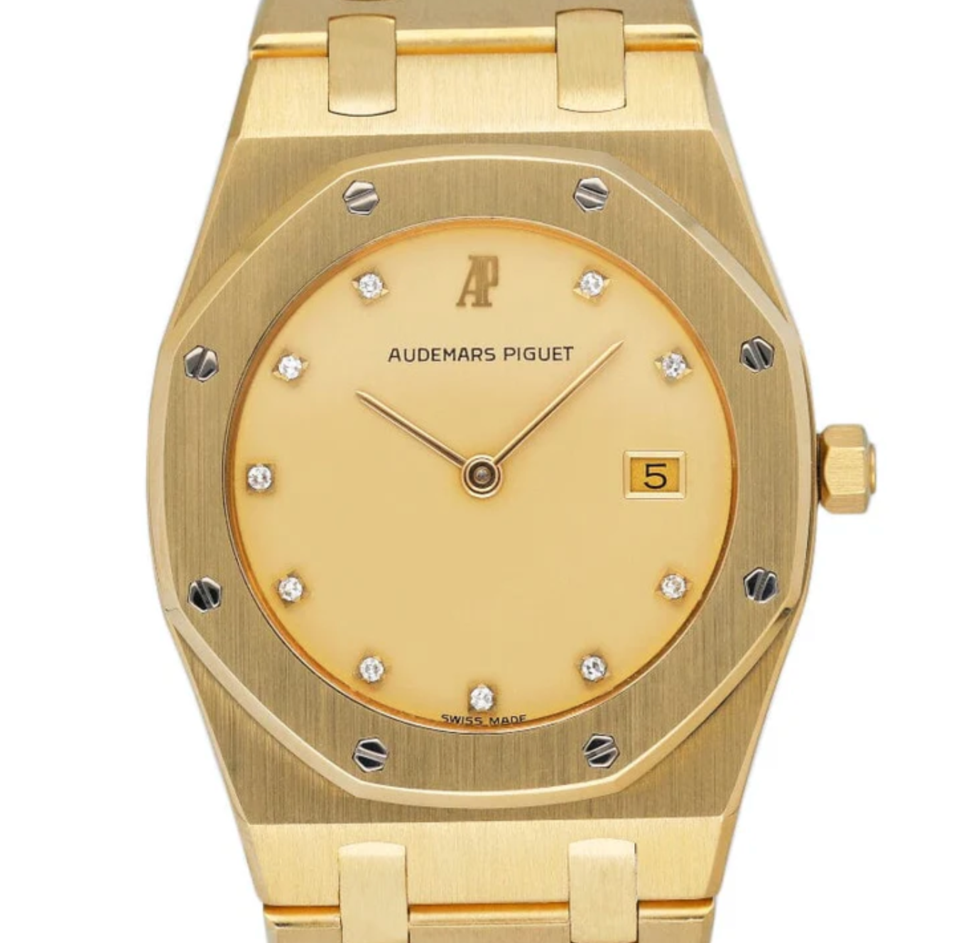 Audemars Piguet Royal Oak 56175BA – 33mm 18K Yellow Gold – Diamond Champagne Dial – Vintage Ladies Watch