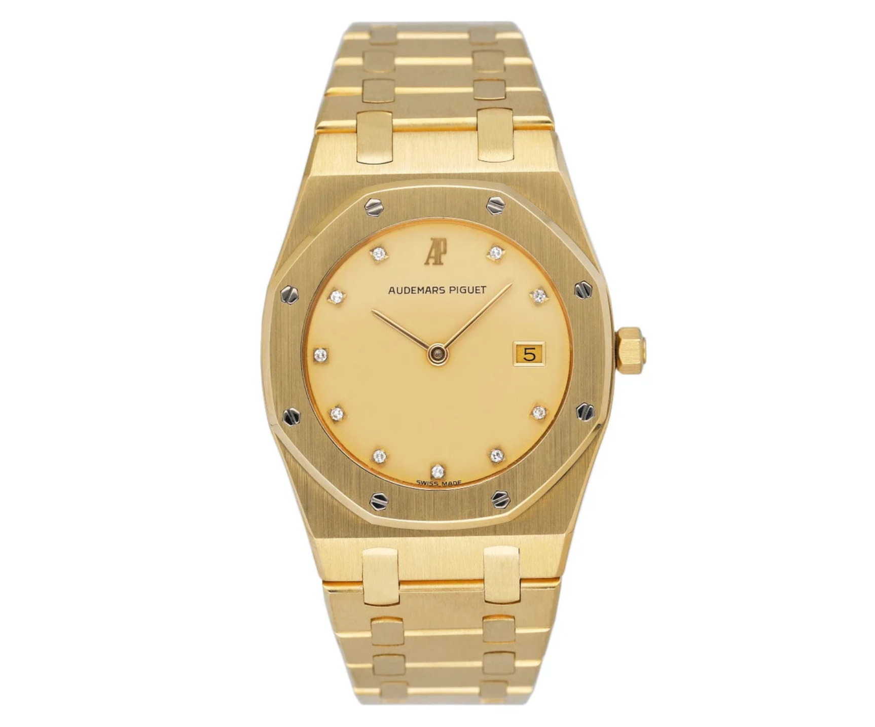 Audemars Piguet Royal Oak 56175BA – 33mm 18K Yellow Gold – Diamond Champagne Dial – Vintage Ladies Watch