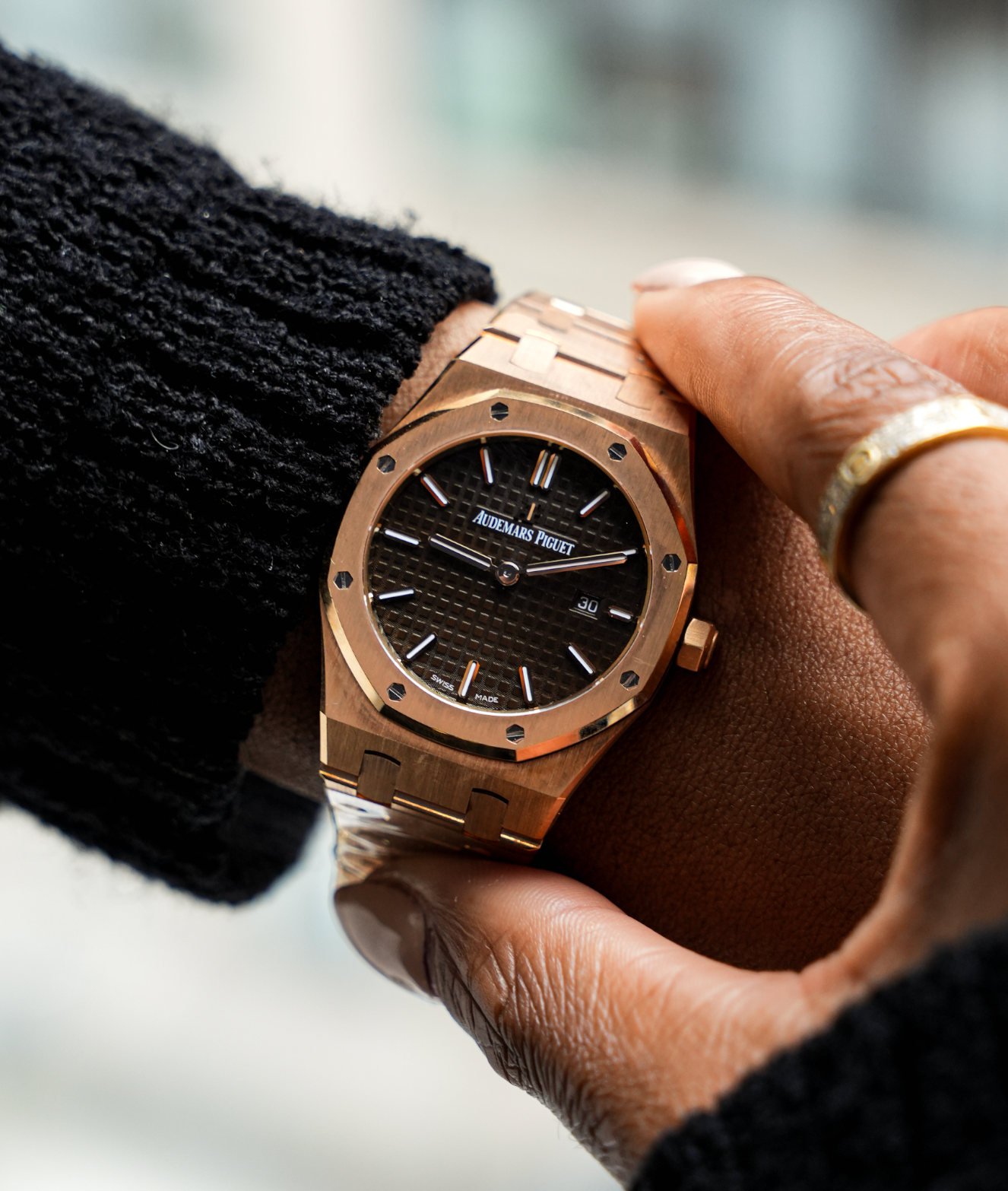 Audemars Piguet Royal Oak 'Ladies' Rose Gold Brown Dial Quartz – 67650OR.OO.1261OR.01-Audemars Piguet-JD Watches NY