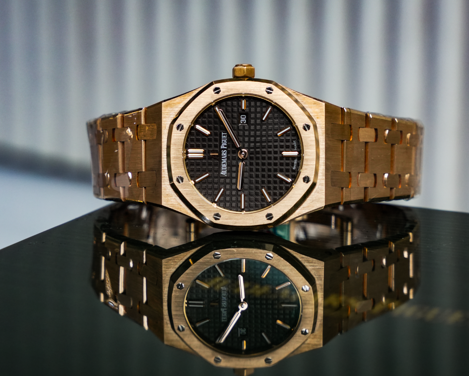 Audemars Piguet Royal Oak 'Ladies' Rose Gold Brown Dial Quartz – 67650OR.OO.1261OR.01-Audemars Piguet-JD Watches NY