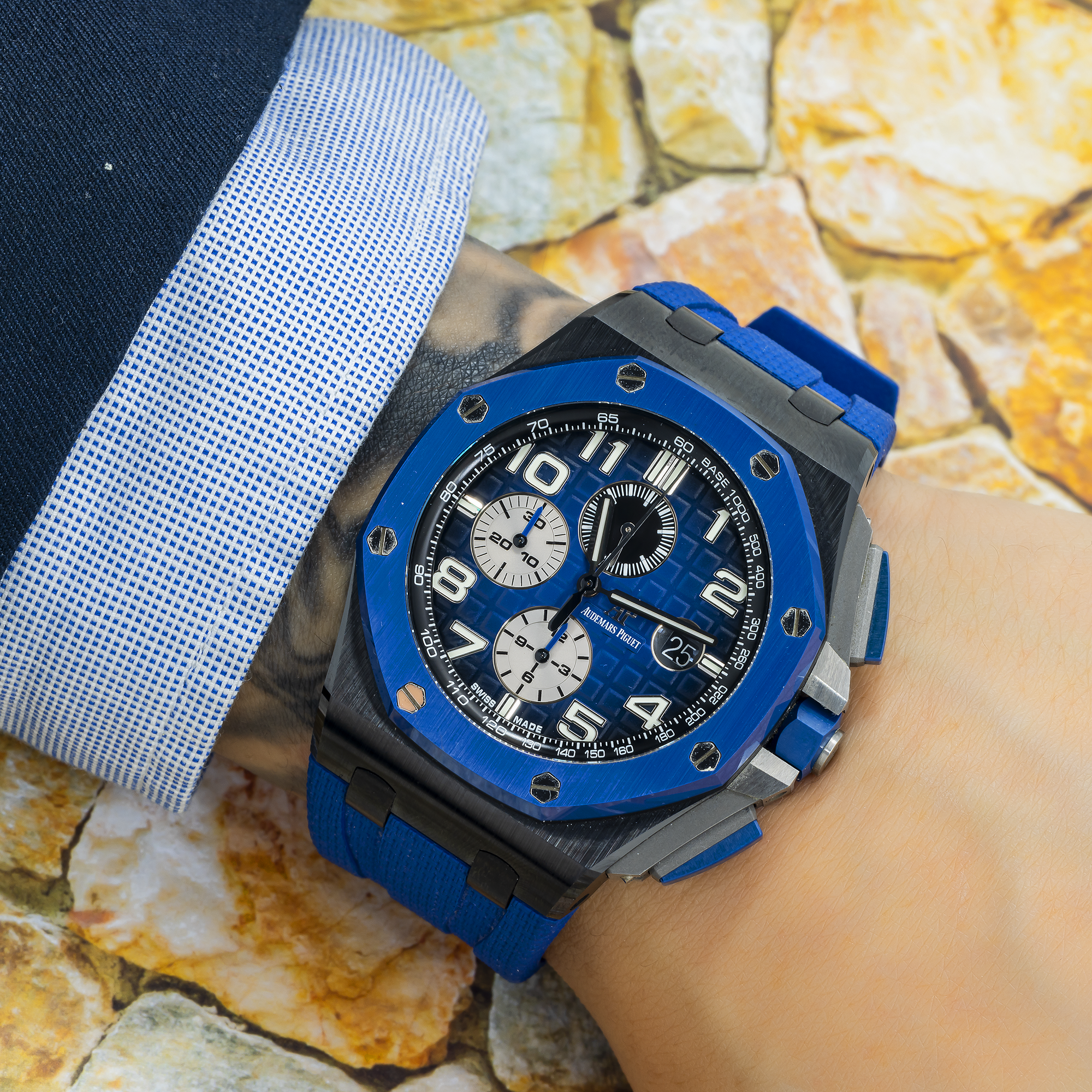 Audemars Piguet Royal Oak Offshore 26405CE 44mm Blue Dial Ceramic Watch-Audemars Piguet-JD Watches NY
