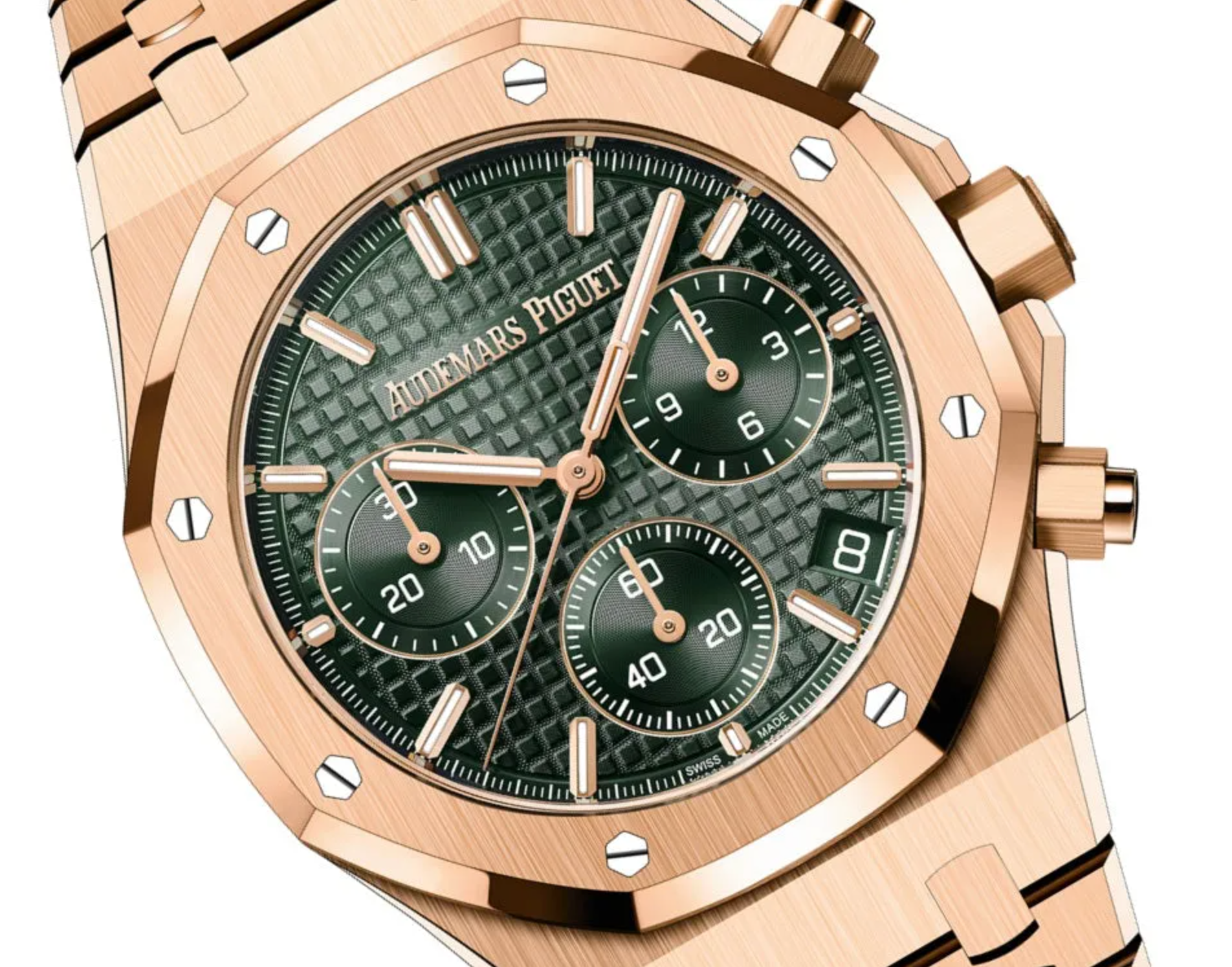 Audemars Piguet Royal Oak Selfwinding Chronograph 41mm – 18K Rose Gold – Green Grande Tapisserie Dial – Ref. 26240OR.OO.1320OR.04 (2021 to 2024)