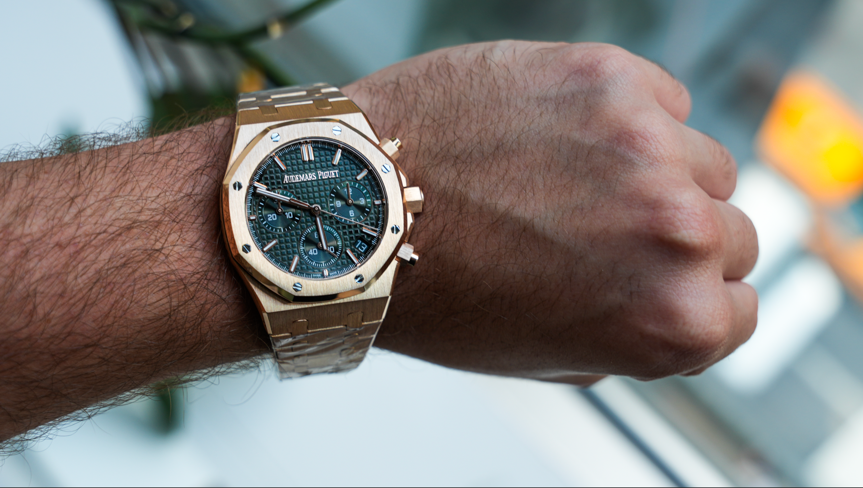Audemars Piguet Royal Oak Selfwinding Chronograph 41mm – 18K Rose Gold – Green Grande Tapisserie Dial – Ref. 26240OR.OO.1320OR.04 (2021 to 2024)