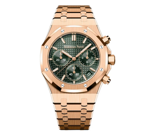 Audemars Piguet Royal Oak Selfwinding Chronograph 41mm – 18K Rose Gold – Green Grande Tapisserie Dial – Ref. 26240OR.OO.1320OR.04 (2021 to 2024)
