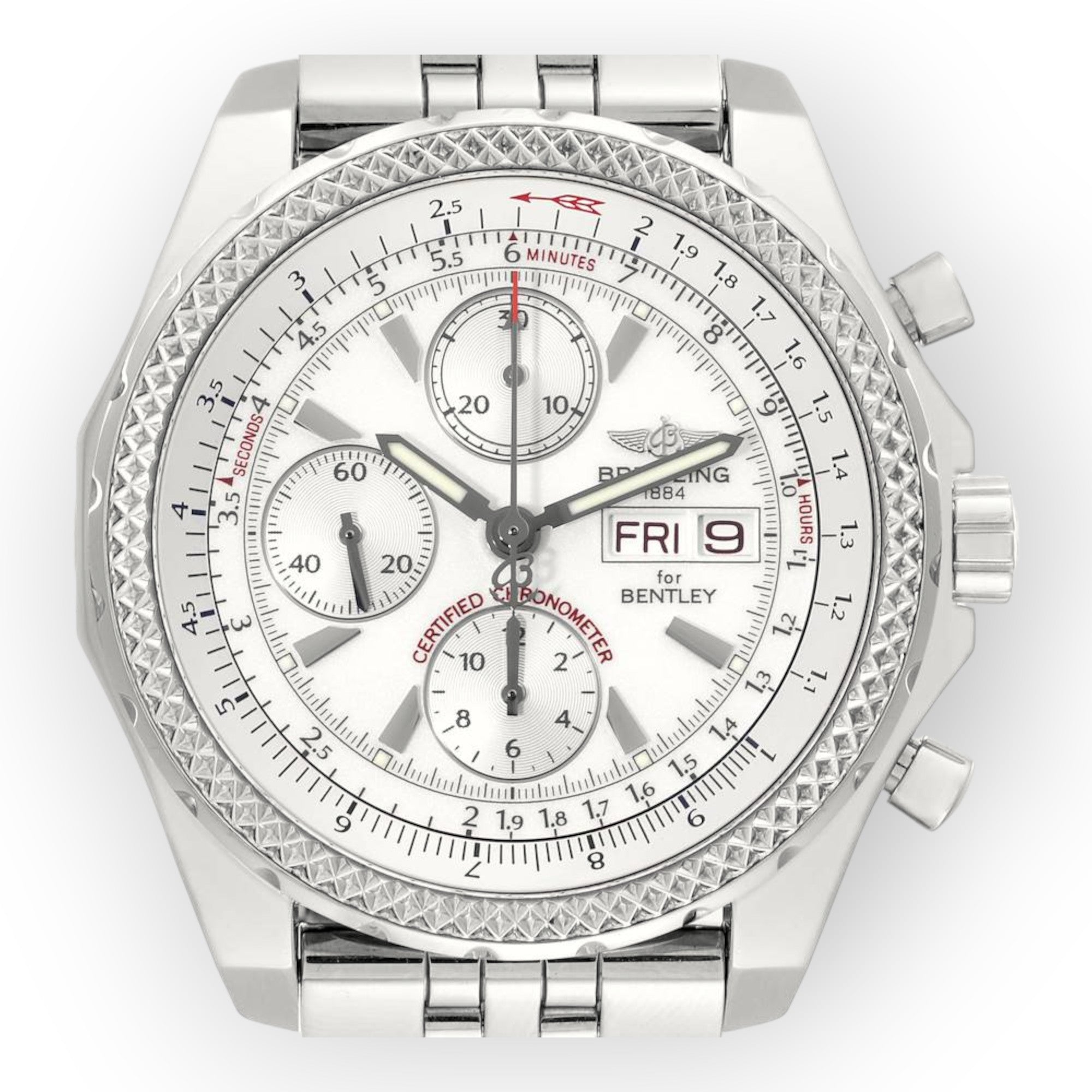 Breitling Bentley Motors A13362 GT White Dial Steel Mens Watch-JD Watches NY-JD Watches NY