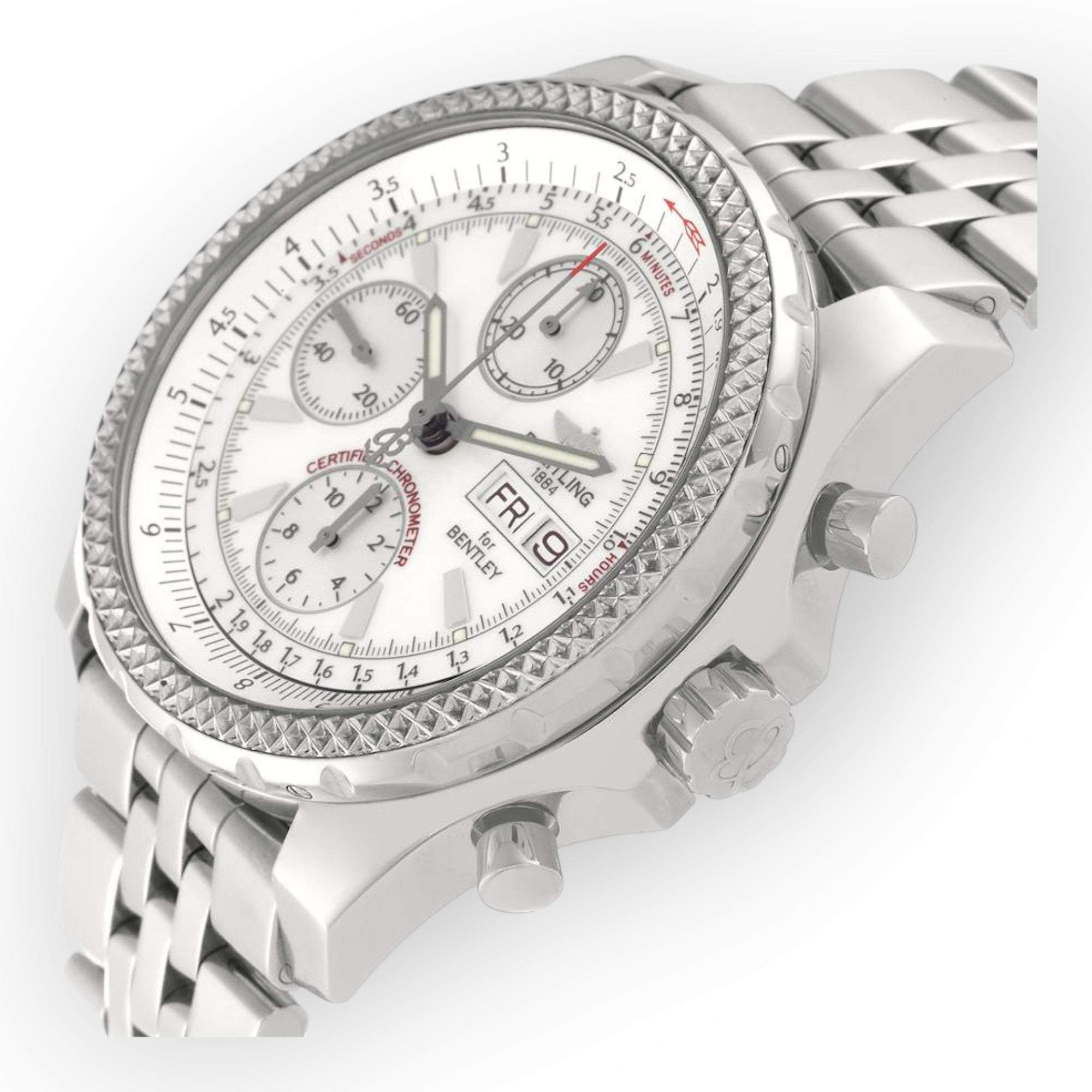 Breitling Bentley Motors A13362 GT White Dial Steel Mens Watch-JD Watches NY-JD Watches NY