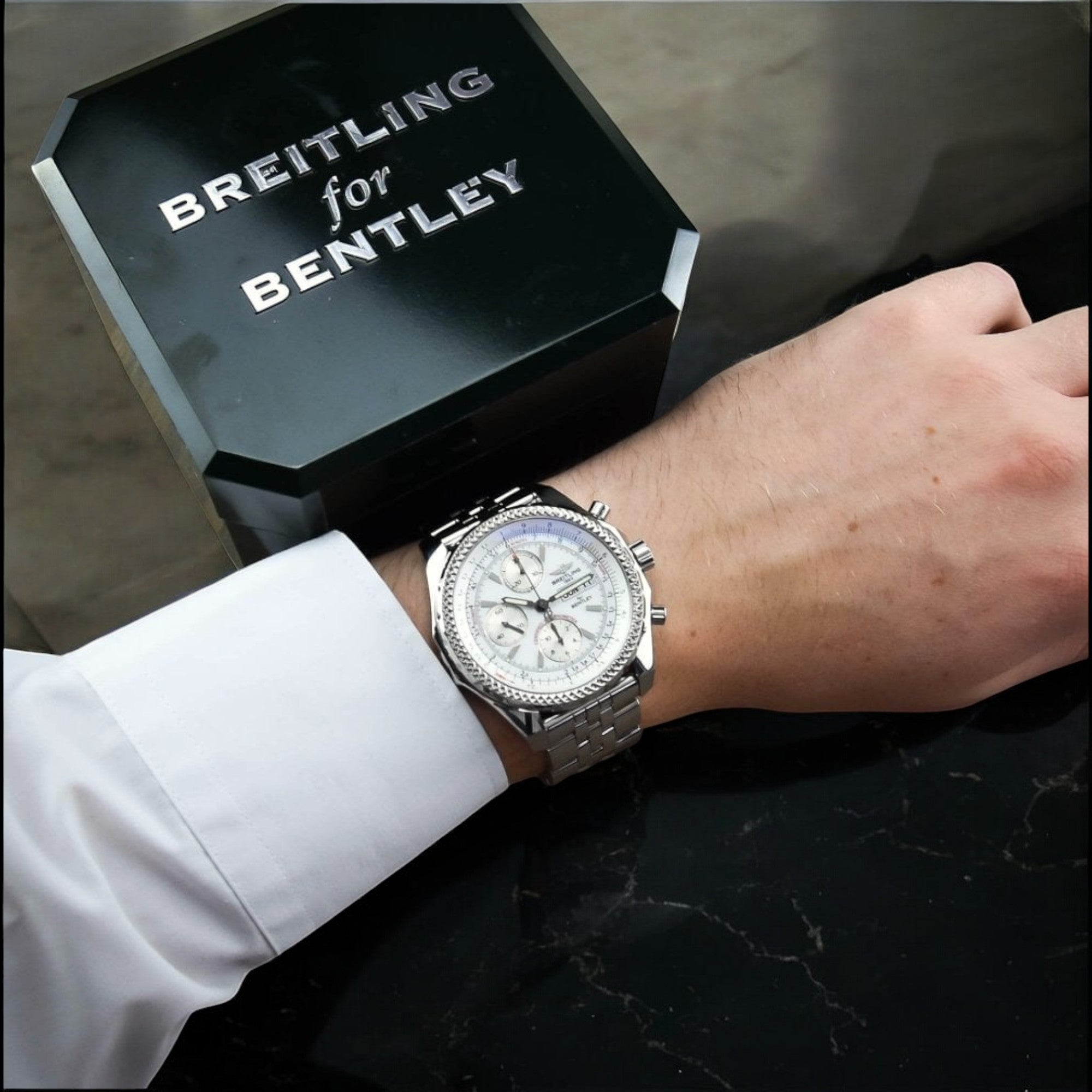 Breitling Bentley Motors A13362 GT White Dial Steel Mens Watch-JD Watches NY-JD Watches NY
