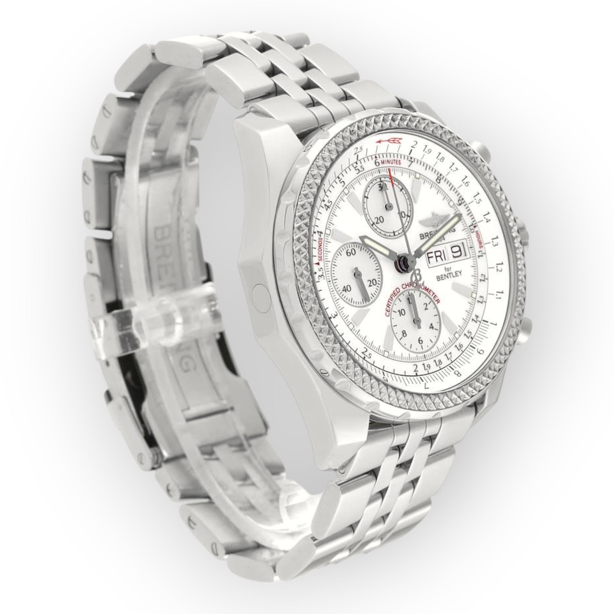 Breitling Bentley Motors A13362 GT White Dial Steel Mens Watch-JD Watches NY-JD Watches NY