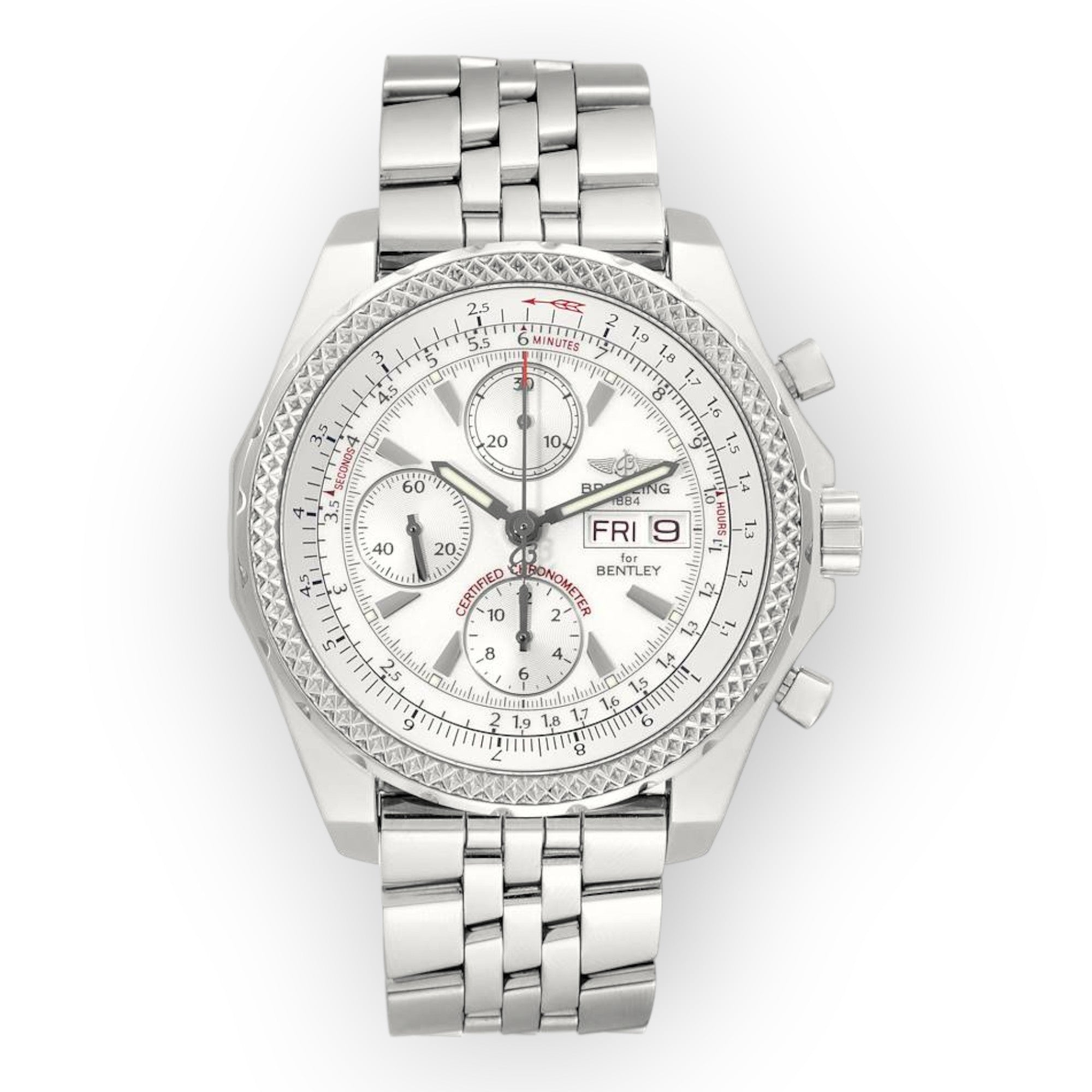 Breitling Bentley Motors A13362 GT White Dial Steel Mens Watch-JD Watches NY-JD Watches NY