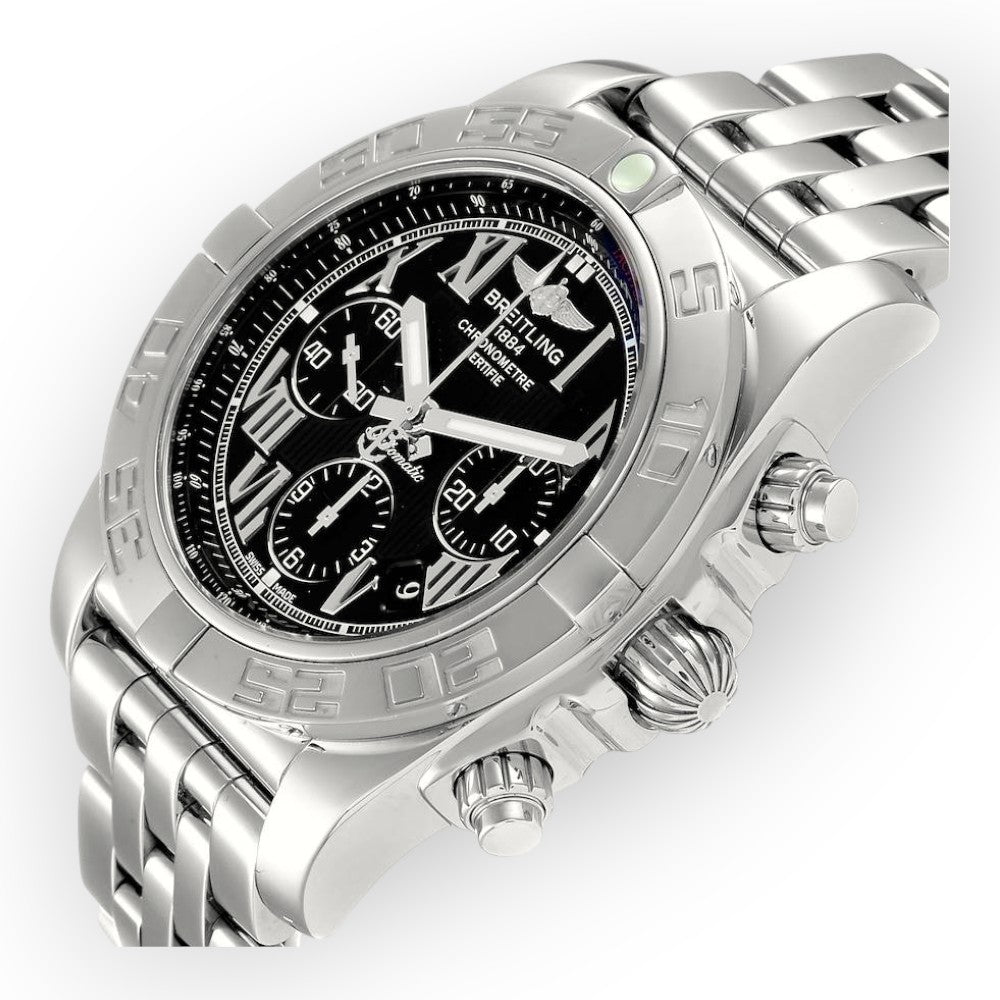 Breitling Chronomat 01 AB0110 Black Dial Chronograph Steel Mens Watch-JD Watches NY-JD Watches NY