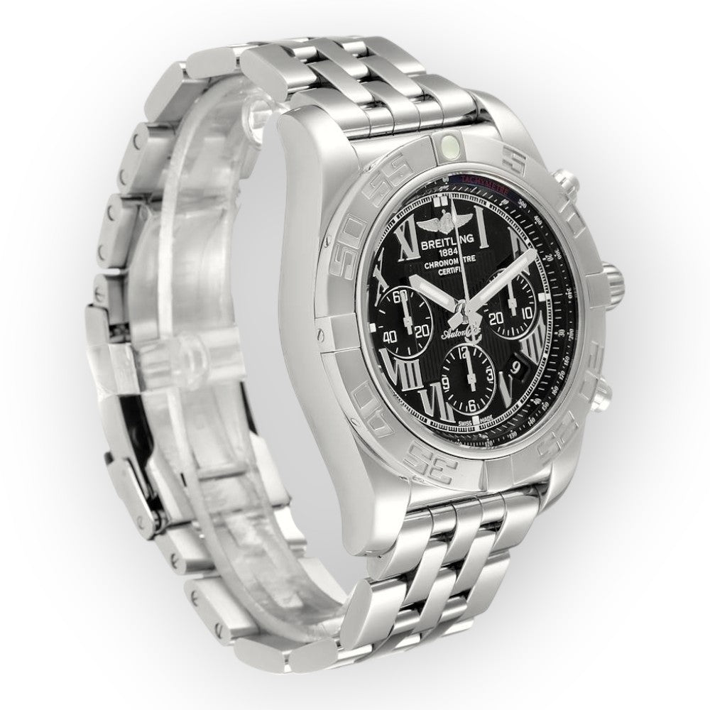 Breitling Chronomat 01 AB0110 Black Dial Chronograph Steel Mens Watch-JD Watches NY-JD Watches NY