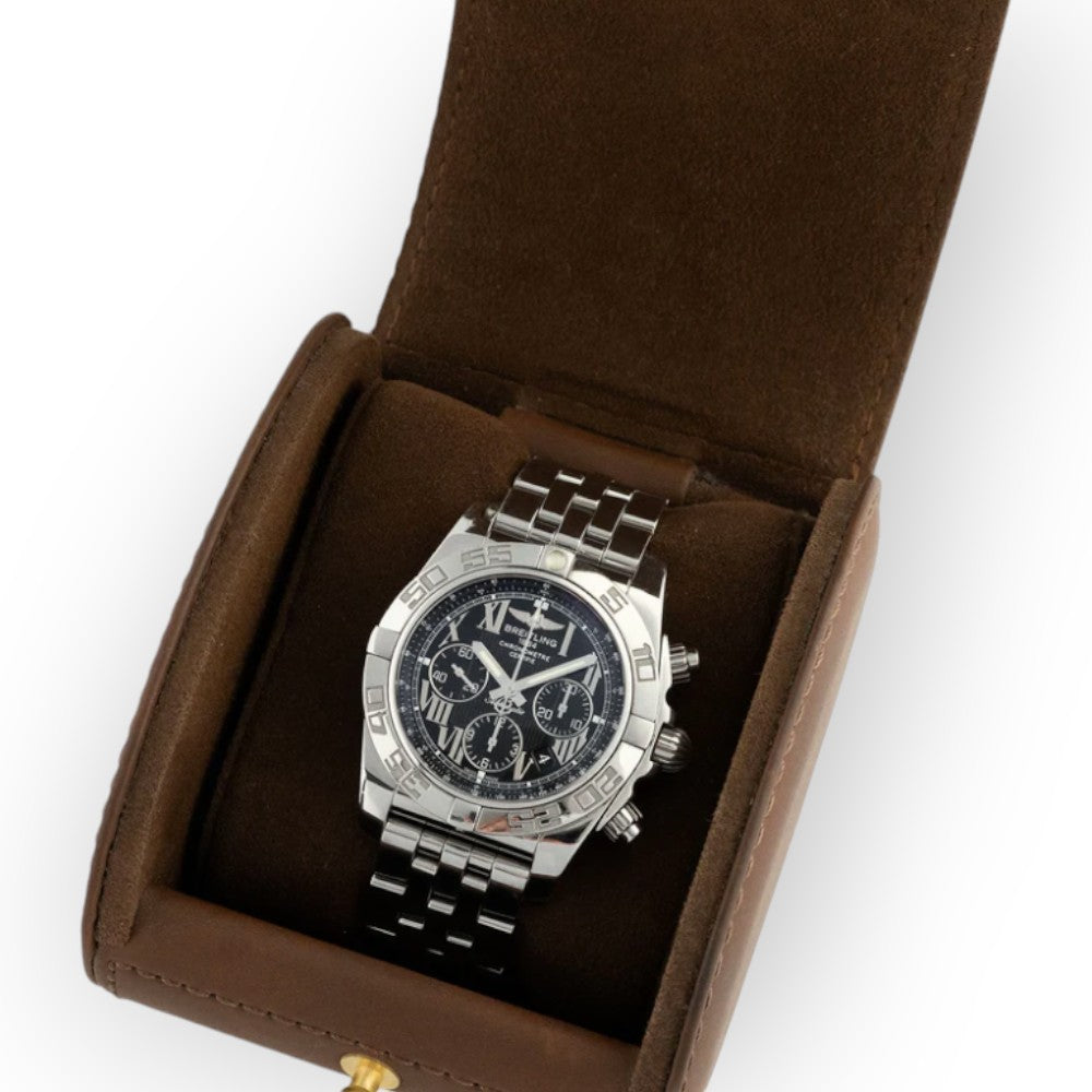 Breitling Chronomat 01 AB0110 Black Dial Chronograph Steel Mens Watch-JD Watches NY-JD Watches NY