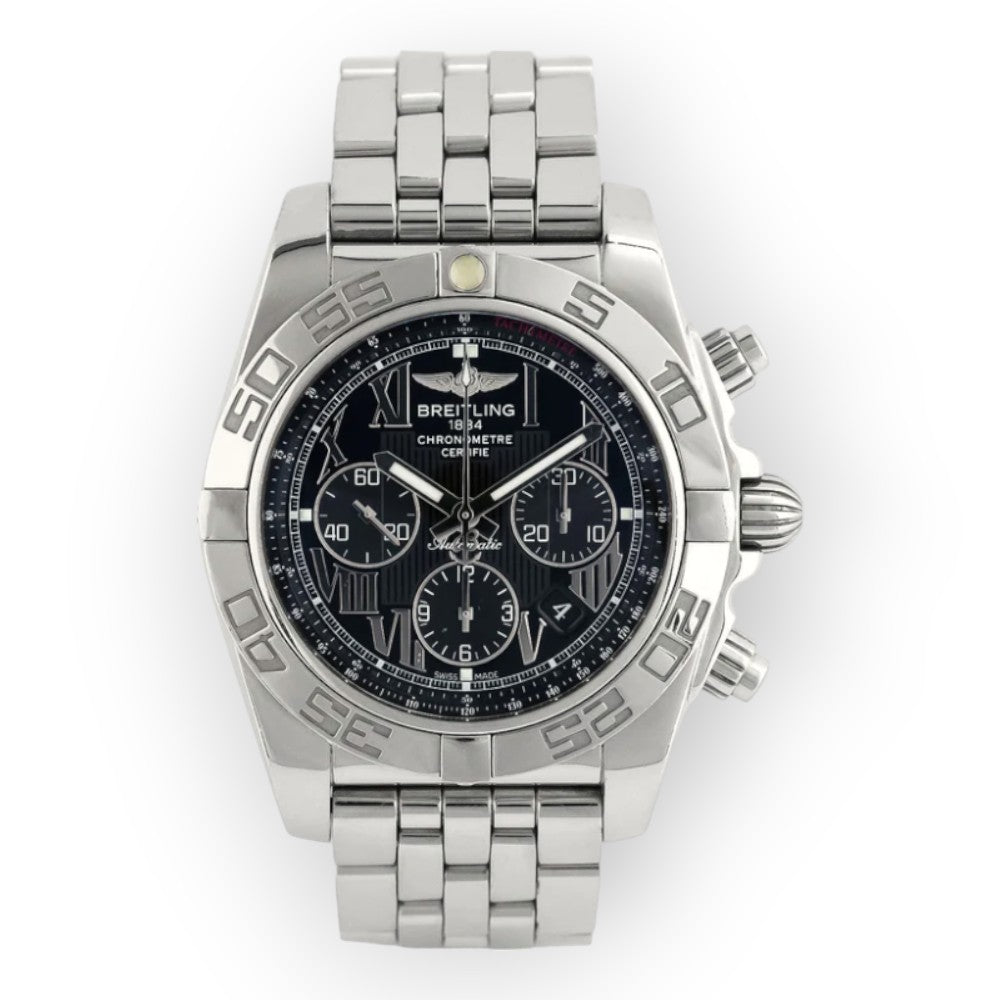 Breitling Chronomat 01 AB0110 Black Dial Chronograph Steel Mens Watch-JD Watches NY-JD Watches NY