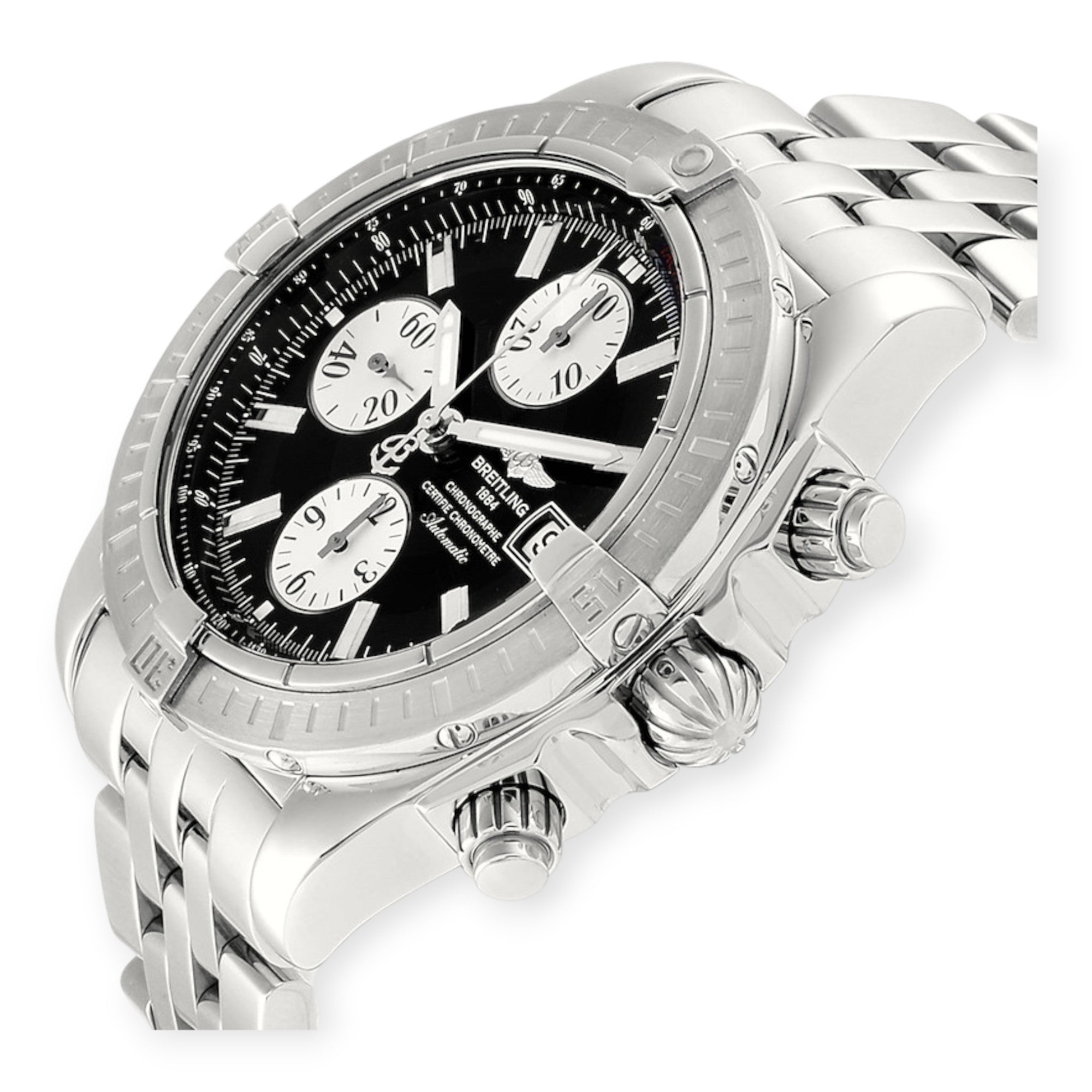 Breitling Chronomat Evolution A13356 Steel Black Dial Steel Mens Watch-Breitling-JD Watches NY