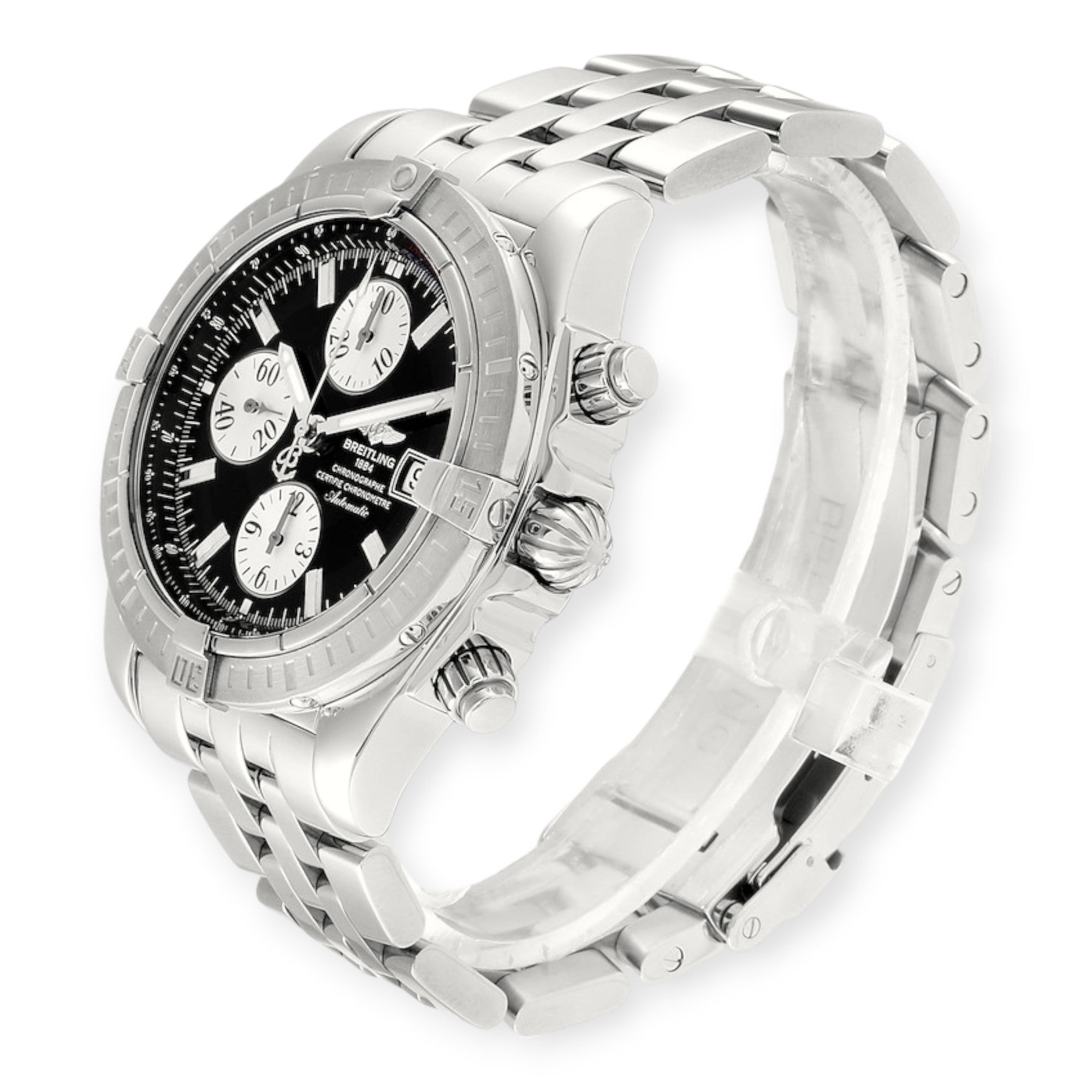 Breitling Chronomat Evolution A13356 Steel Black Dial Steel Mens Watch-Breitling-JD Watches NY
