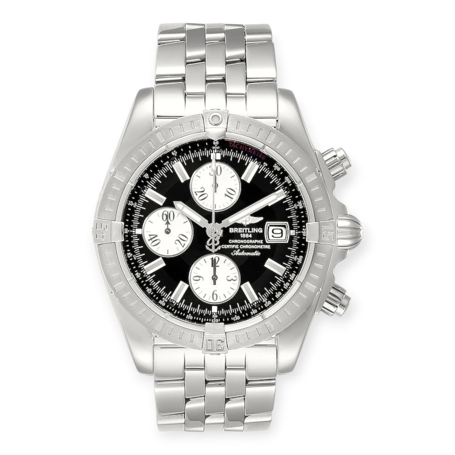 Breitling Chronomat Evolution A13356 Steel Black Dial Steel Mens Watch-Breitling-JD Watches NY