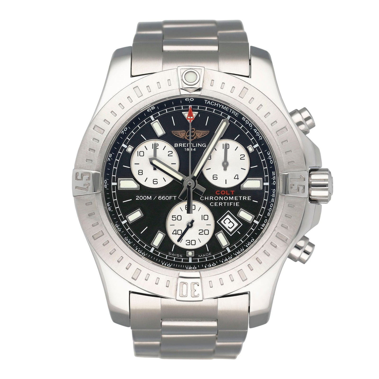 Breitling Colt Chronograph A73388 – Stainless Steel with Black Dial-Breitling-JD Watches NY