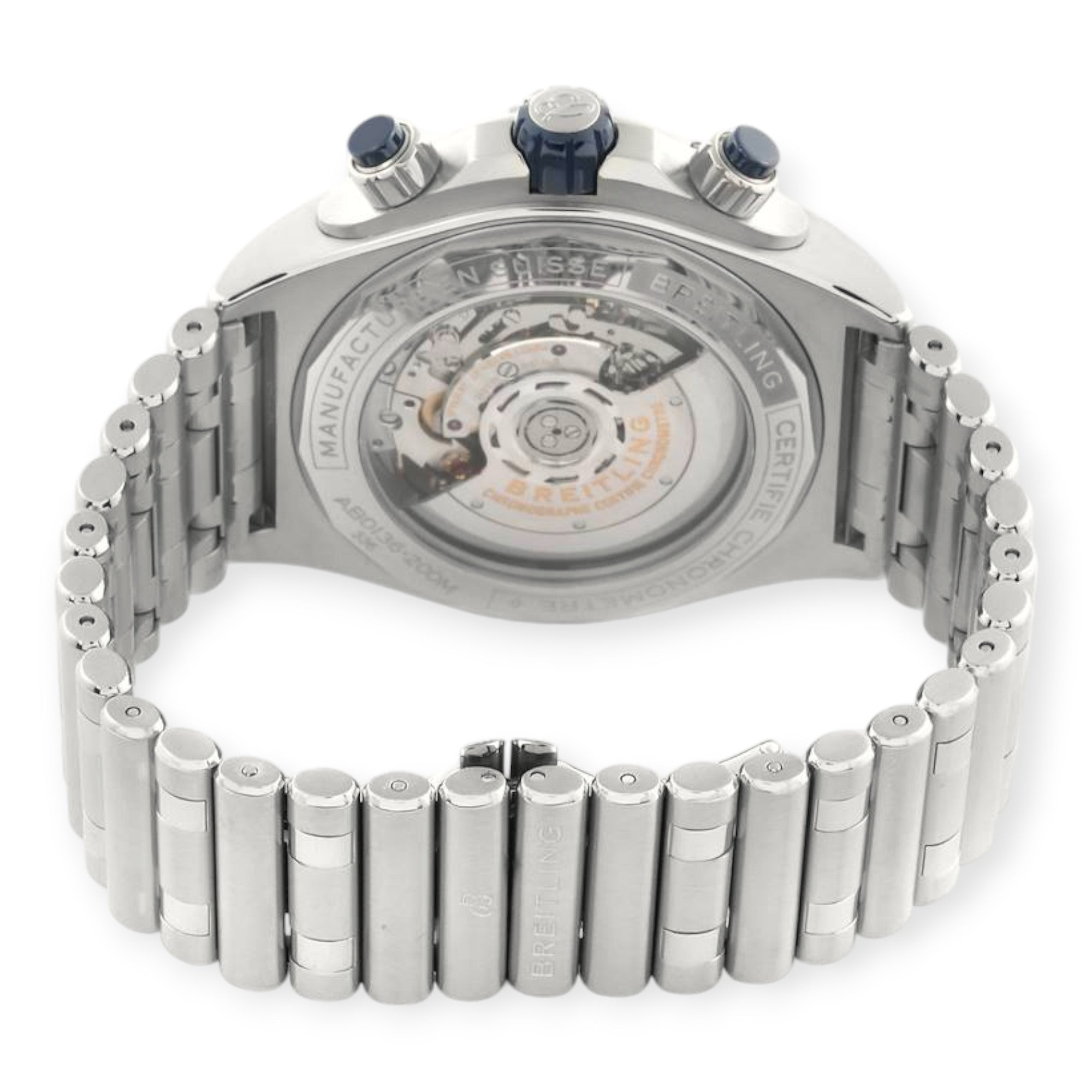 Breitling Super Chronomat B01 AB0136 Blue Dial Steel Mens Watch-Breitling-JD Watches NY