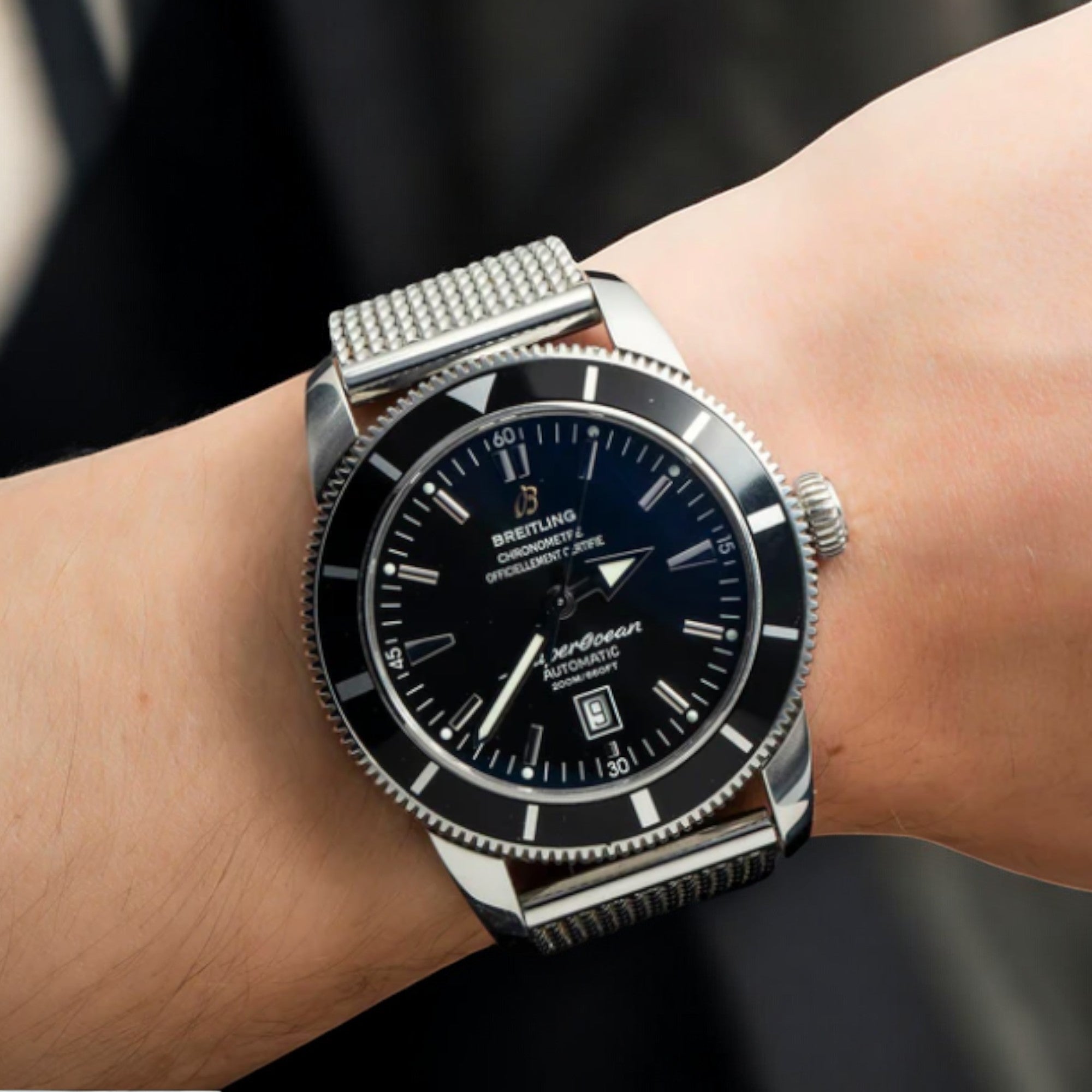 Breitling Superocean Heritage A17320 Black Dial Mens Steel Watch-JD Watches NY-JD Watches NY