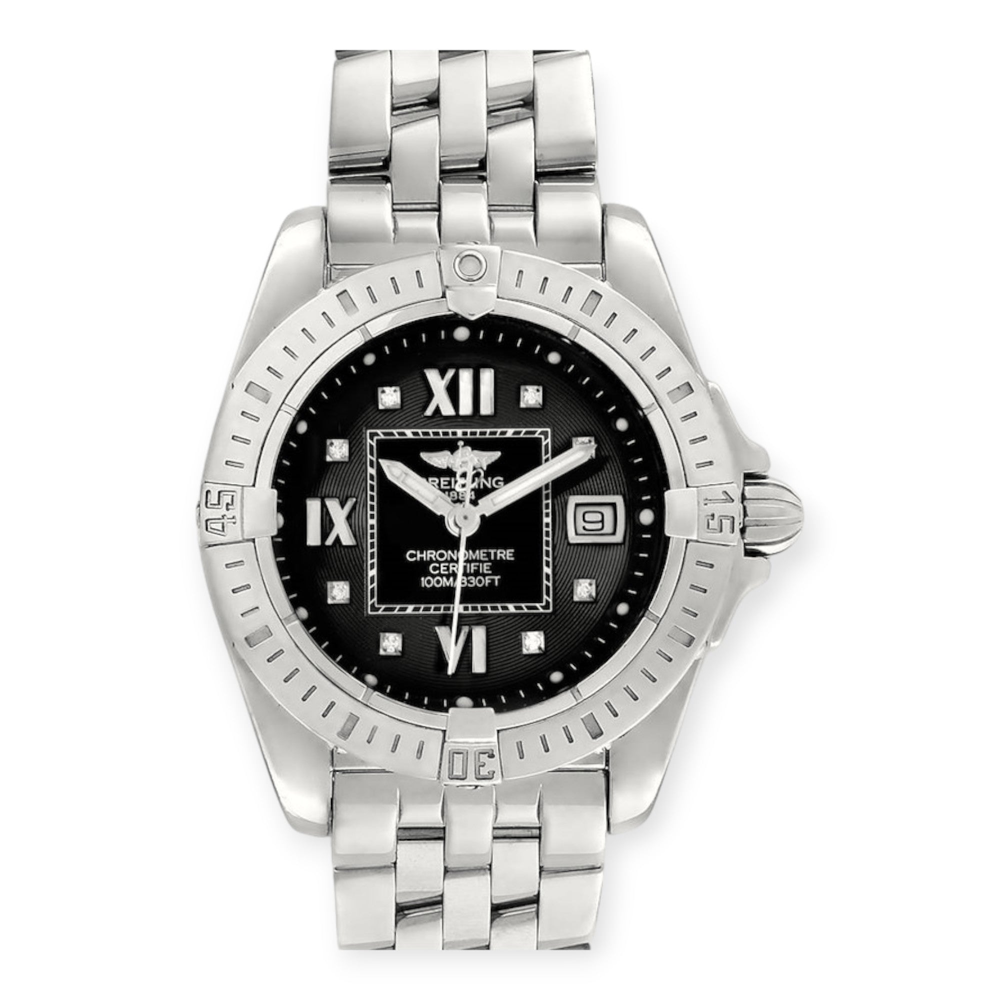 Breitling Windrider Cockpit A71356 Ladies Black Diamond Ladies Watch-Breitling-JD Watches NY