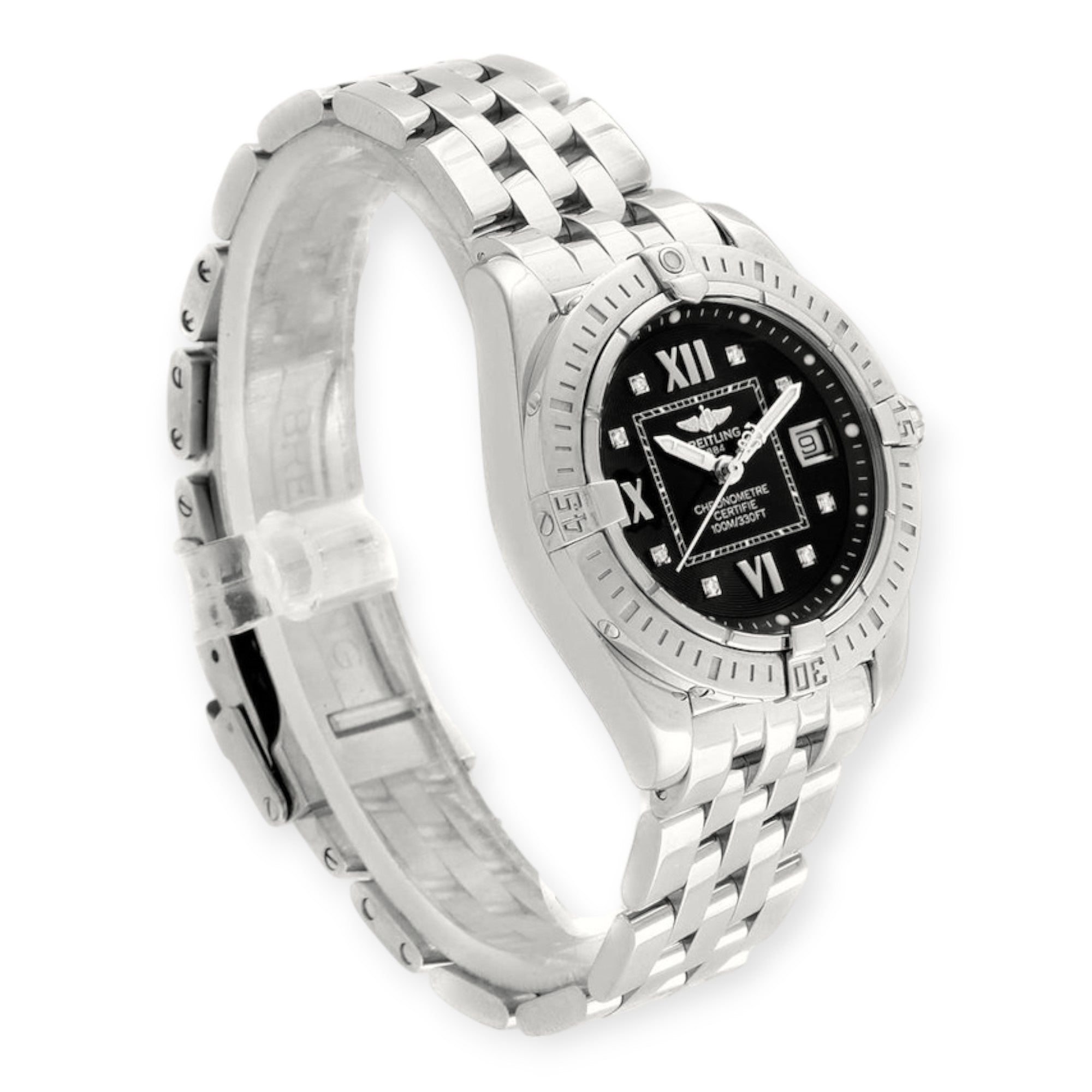 Breitling Windrider Cockpit A71356 Ladies Black Diamond Ladies Watch-Breitling-JD Watches NY