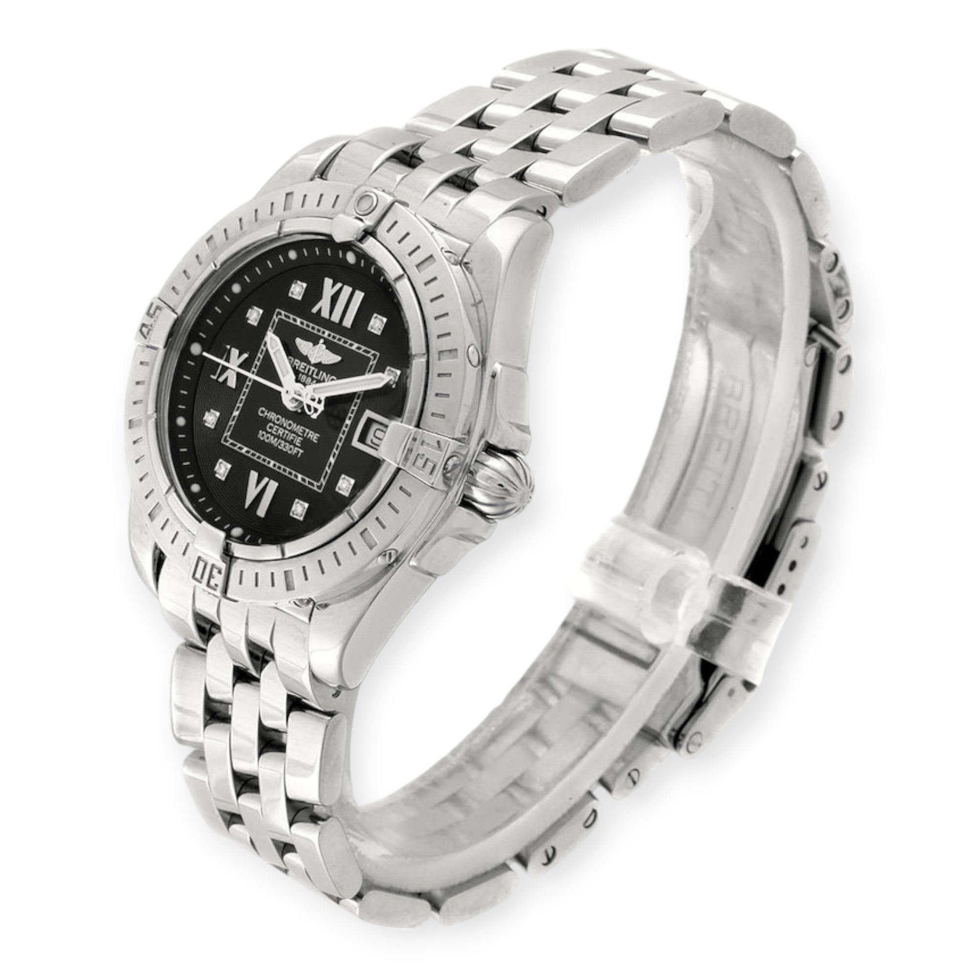 Breitling Windrider Cockpit A71356 Ladies Black Diamond Ladies Watch-Breitling-JD Watches NY