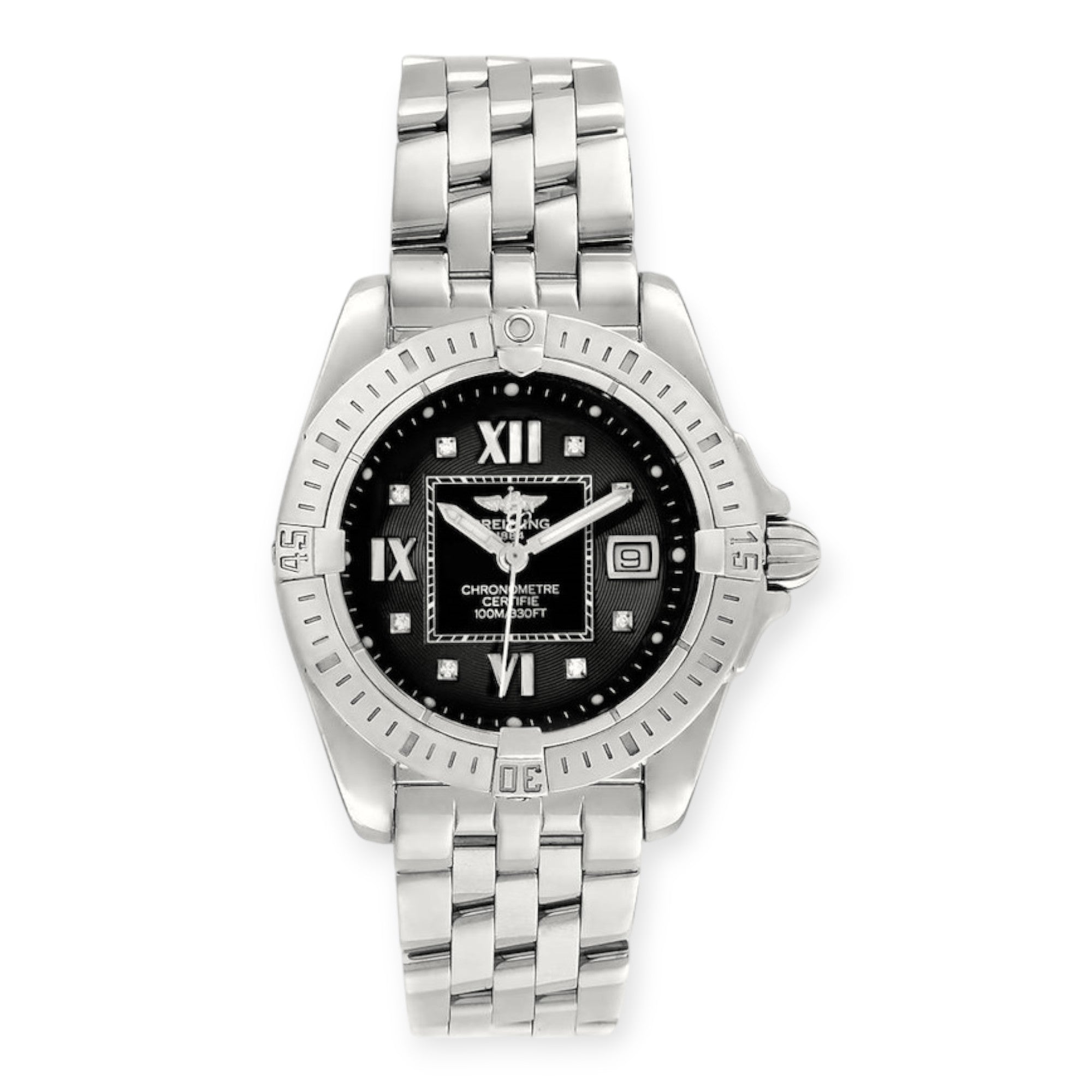 Breitling Windrider Cockpit A71356 Ladies Black Diamond Ladies Watch-Breitling-JD Watches NY