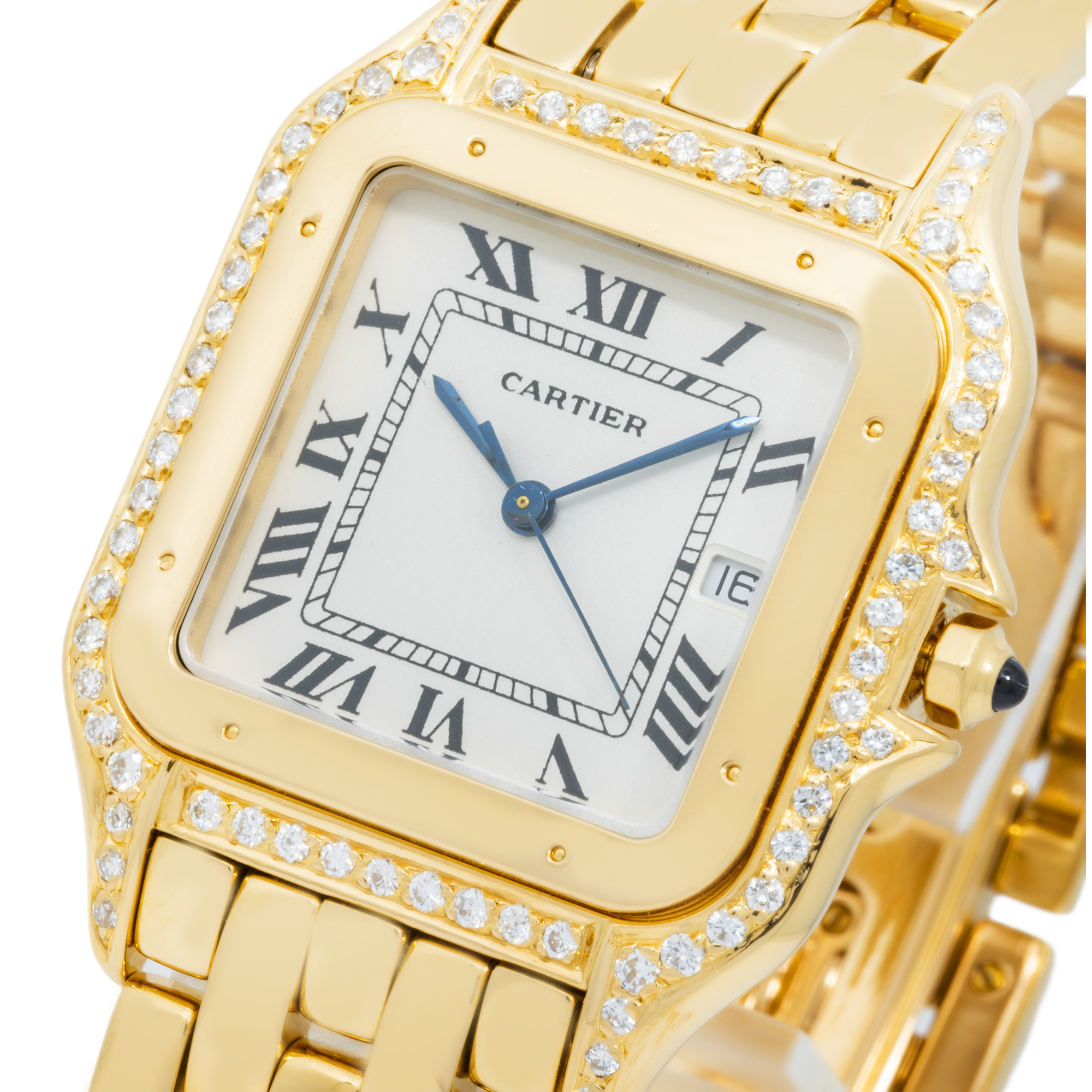 Cartier 18K Yellow Gold Panthere De Cartier 883969 Large Diamond Watch-Cartier-JD Watches NY