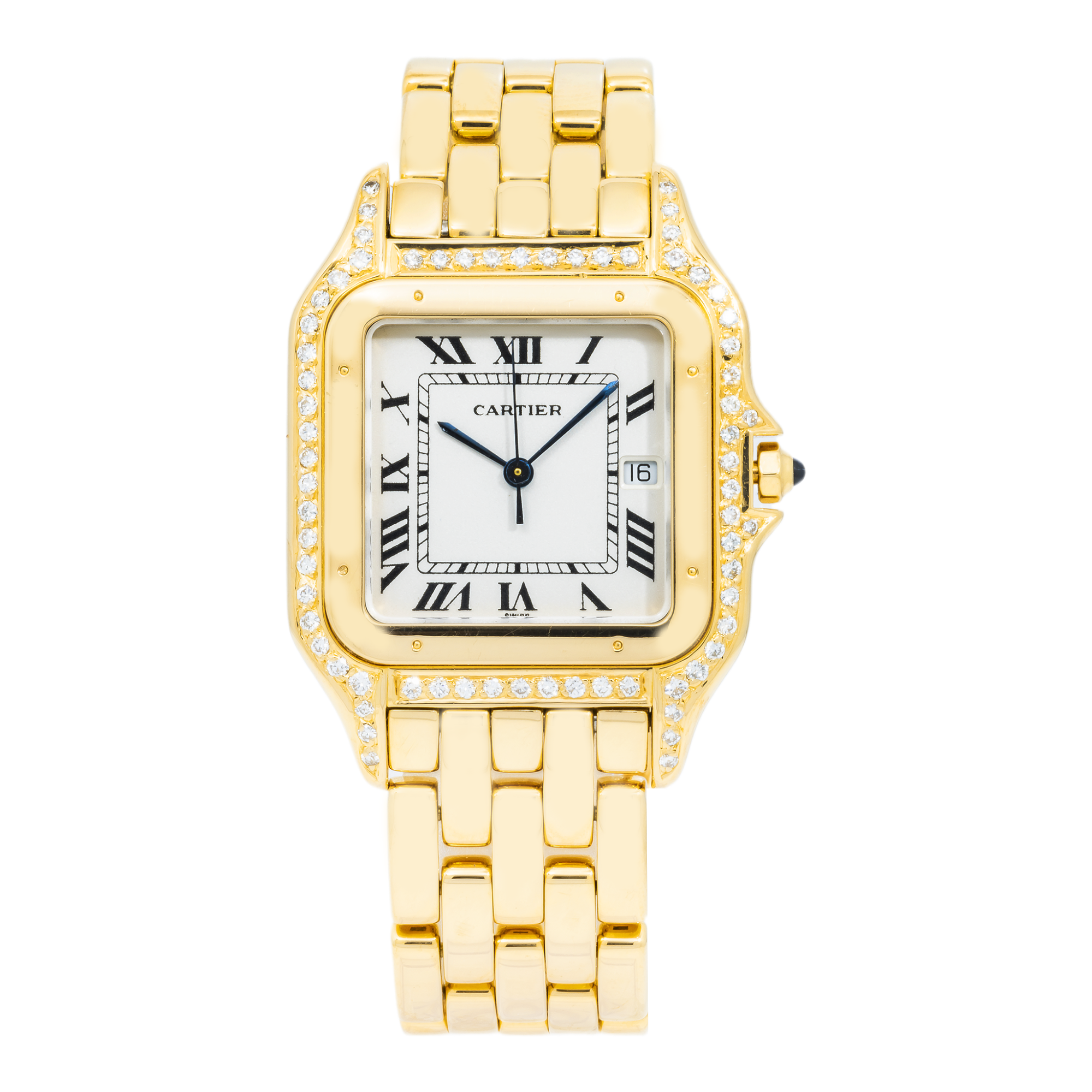Cartier 18K Yellow Gold Panthere De Cartier 883969 Large Diamond Watch-Cartier-JD Watches NY