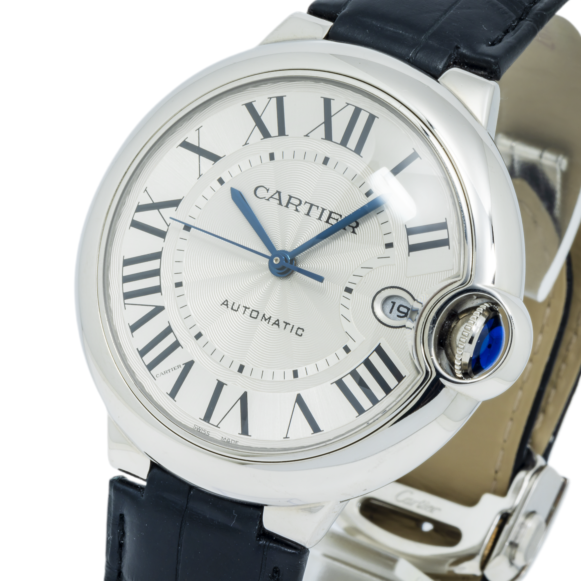 Cartier Ballon Bleu Automatic Watch W69012Z4 Stainless Steel with Leather Bracelet-Cartier-JD Watches NY