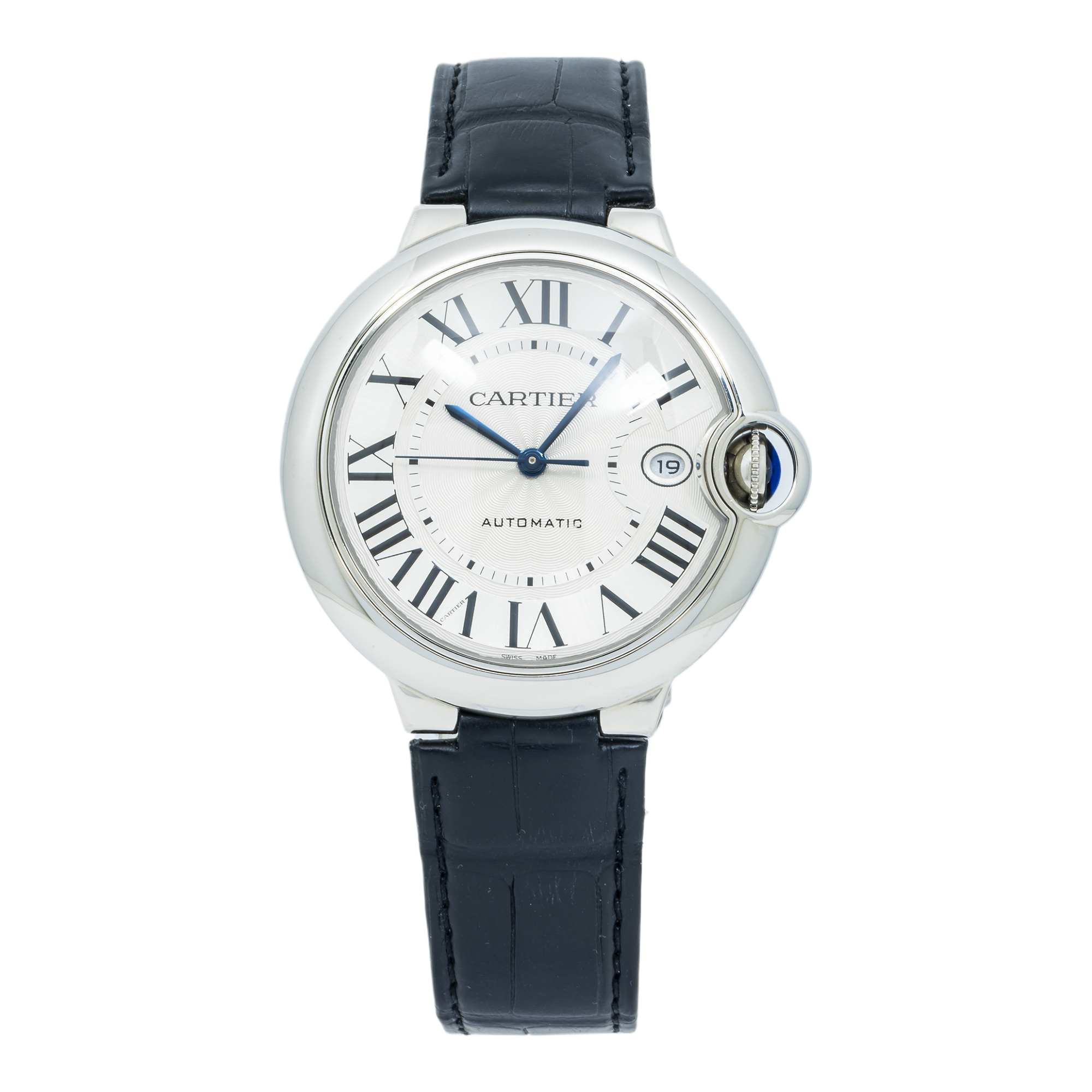 Cartier Ballon Bleu Automatic Watch W69012Z4 Stainless Steel with Leather Bracelet-Cartier-JD Watches NY