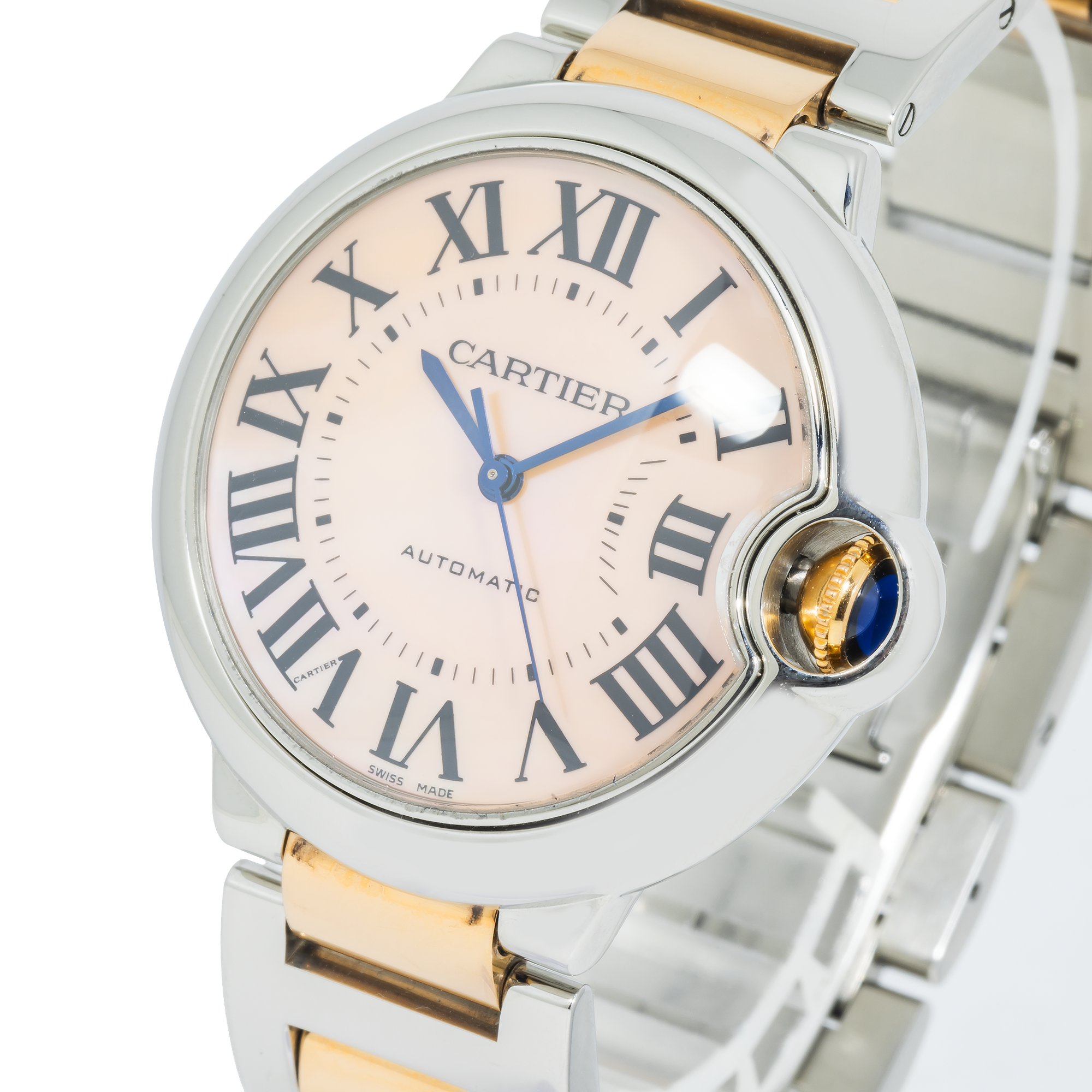 Cartier Ballon Bleu W6920033 – 36mm Stainless Steel & Rose Gold Automatic Watch with Pink Mother-of-Pearl Dial-Cartier-JD Watches NY
