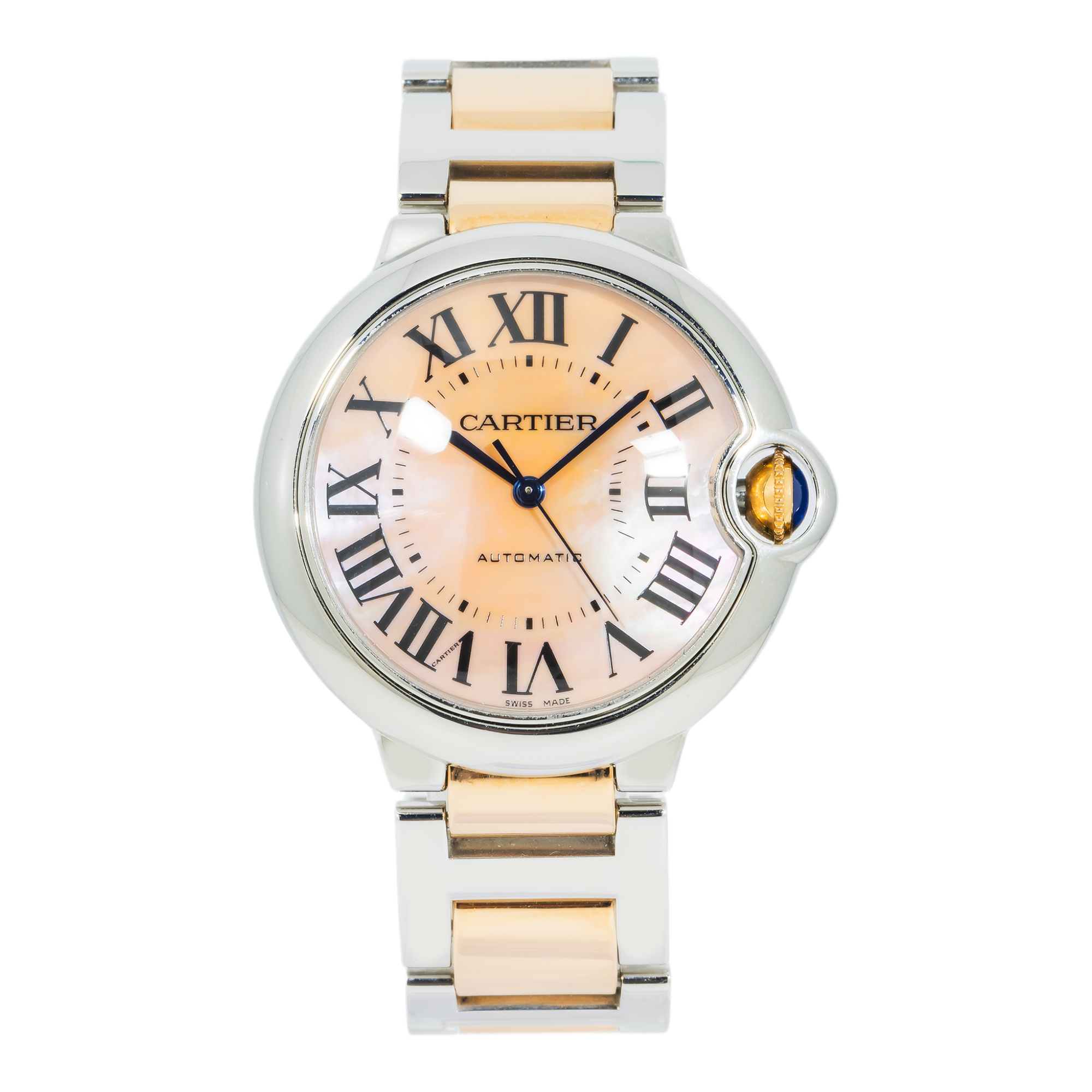 Cartier Ballon Bleu W6920033 – 36mm Stainless Steel & Rose Gold Automatic Watch with Pink Mother-of-Pearl Dial-Cartier-JD Watches NY