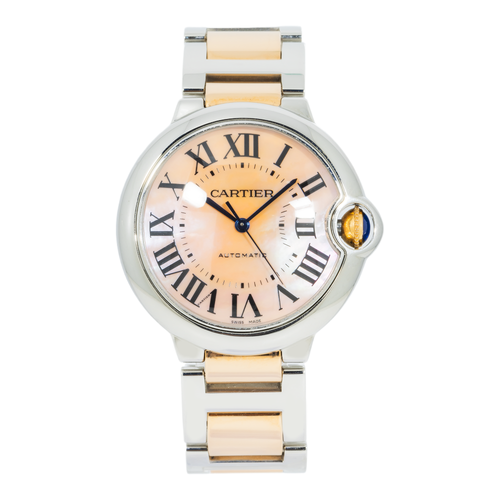 Cartier Ballon Bleu W6920033 – 36mm Stainless Steel & Rose Gold Automatic Watch with Pink Mother-of-Pearl Dial