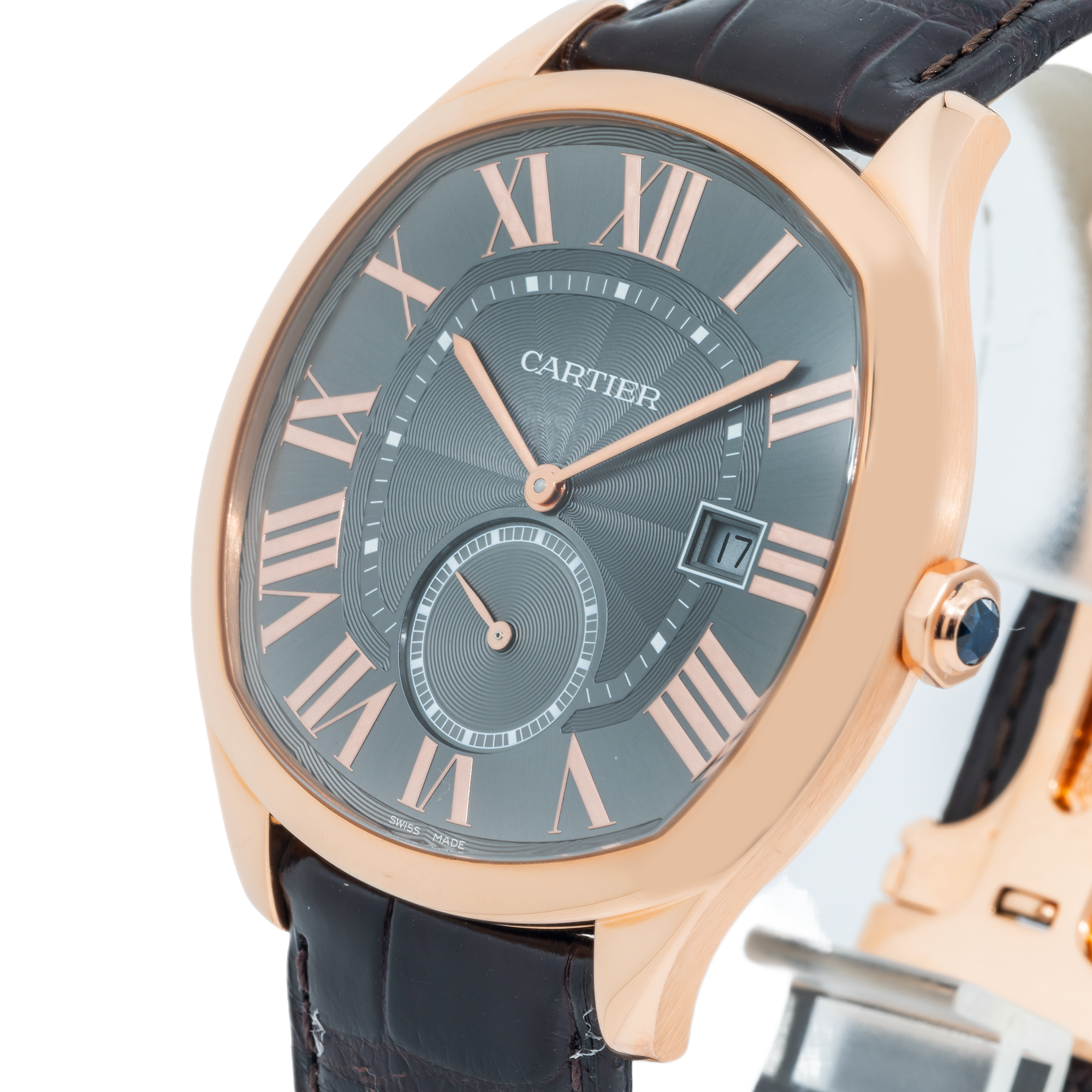 Cartier Men's WGNM0004 Drive De Cartier Rose Gold with Leather Strap-Cartier-JD Watches NY